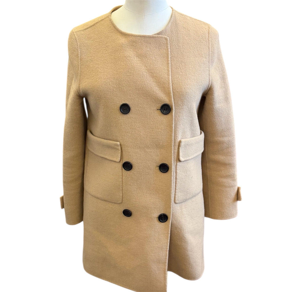 Zara camel collarless jacket
