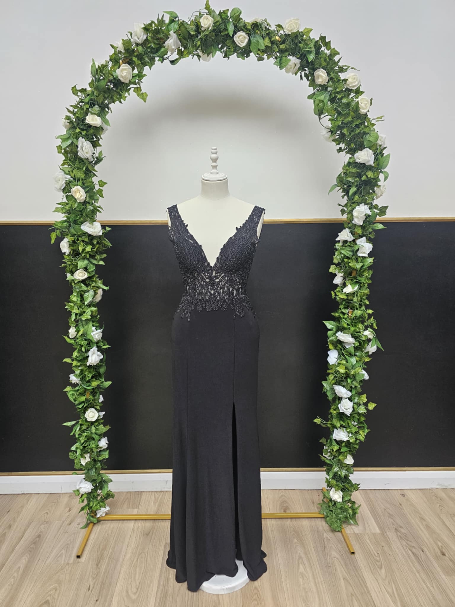 Black detail top dress