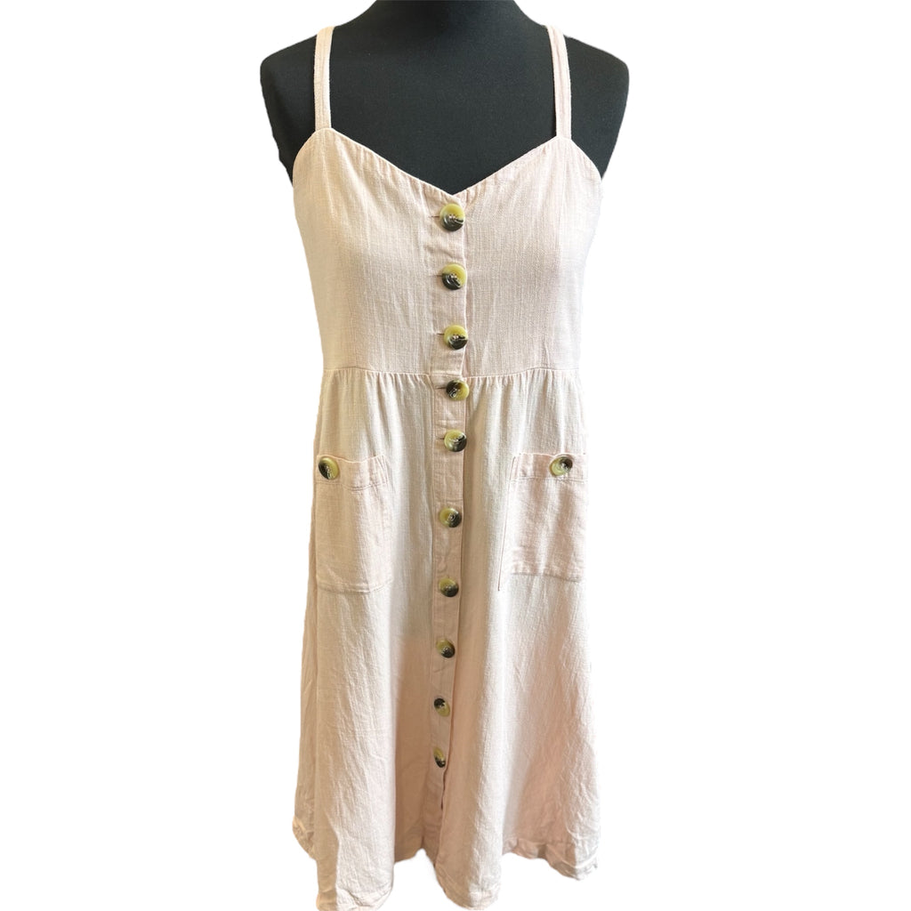 Vila Clothing pink button dress