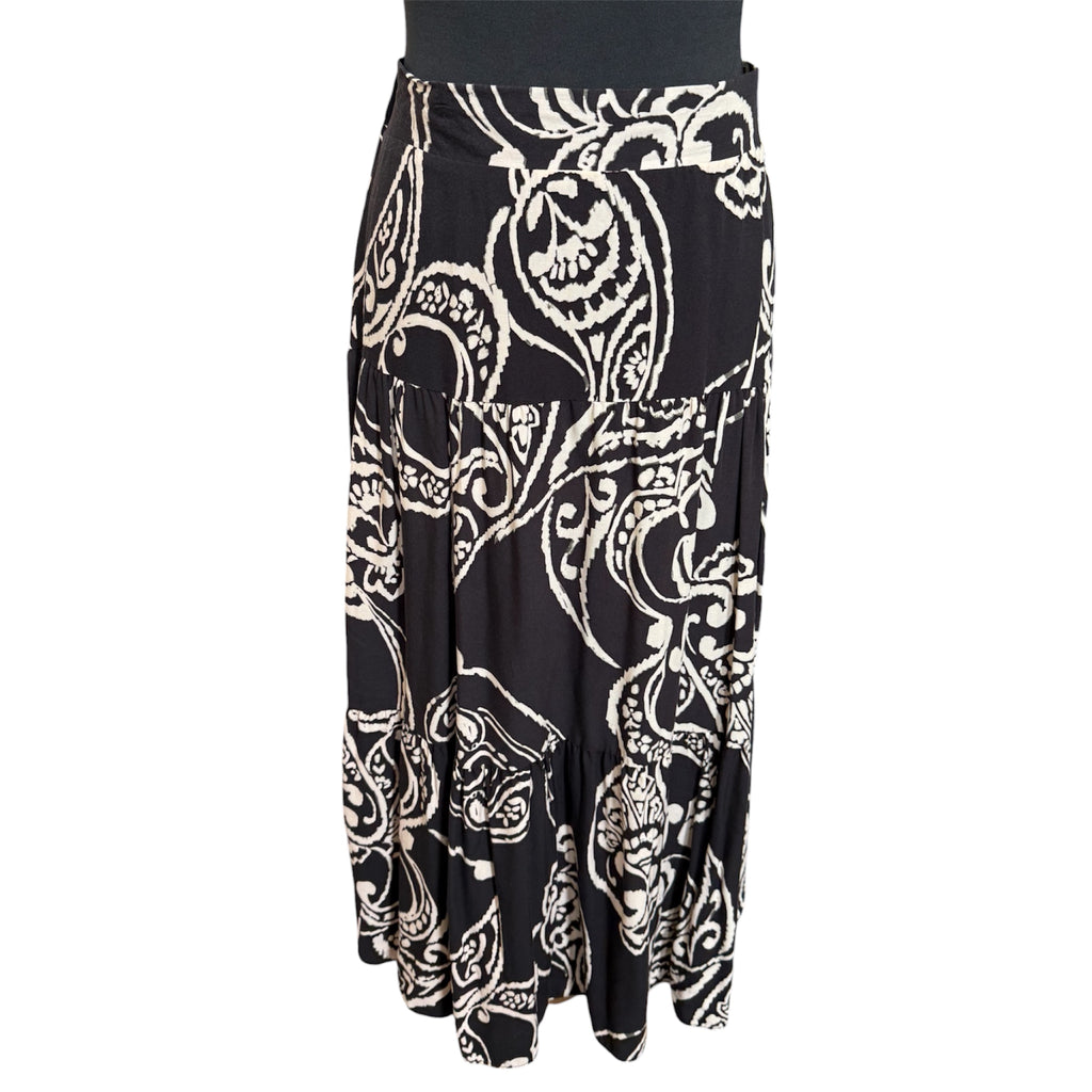 George black and cream print midi skirt