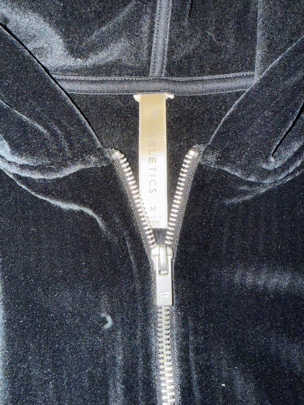 Fabletics velour hooded zip flare jumpsuit