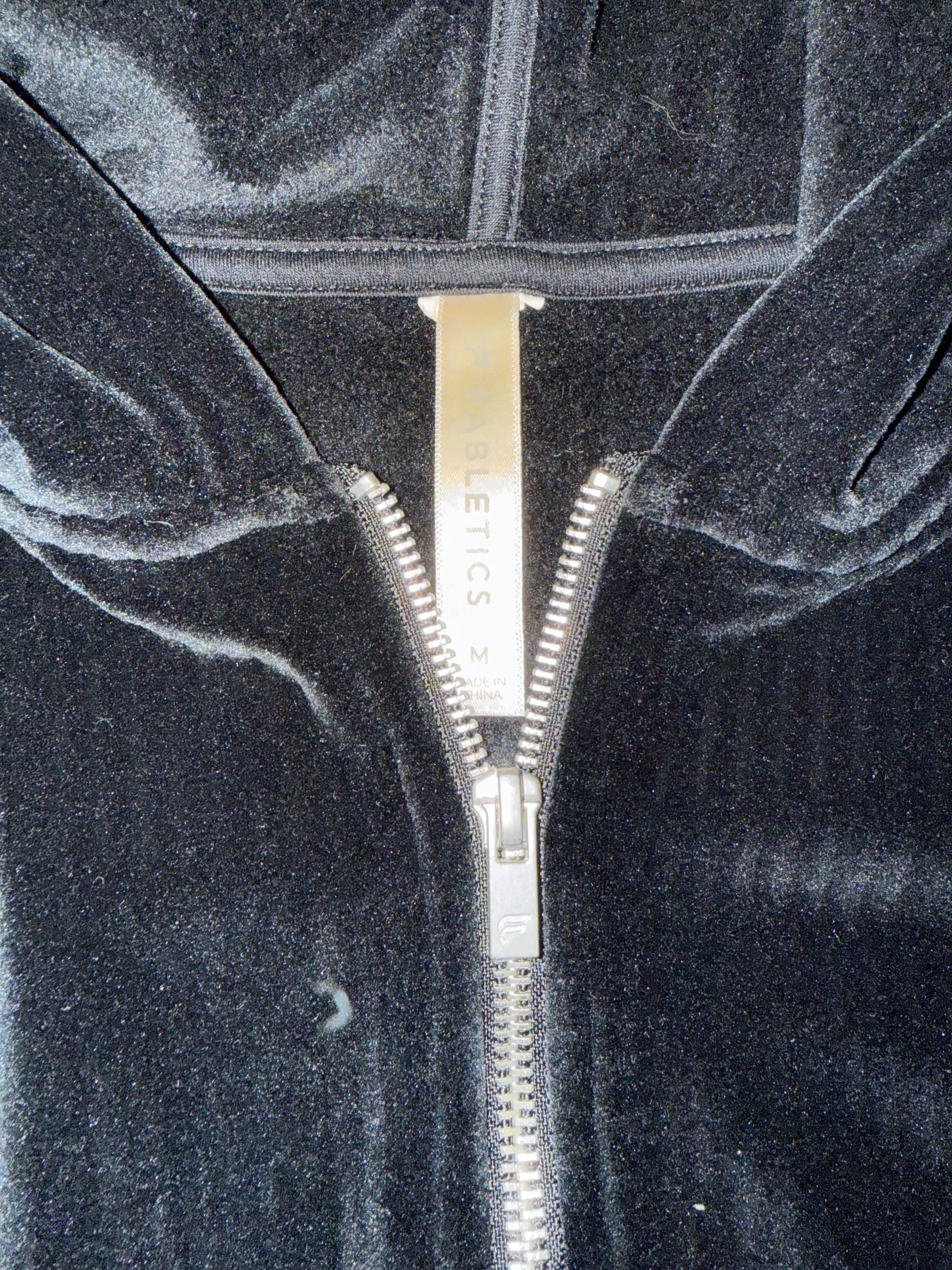 Fabletics velour hooded zip flare jumpsuit