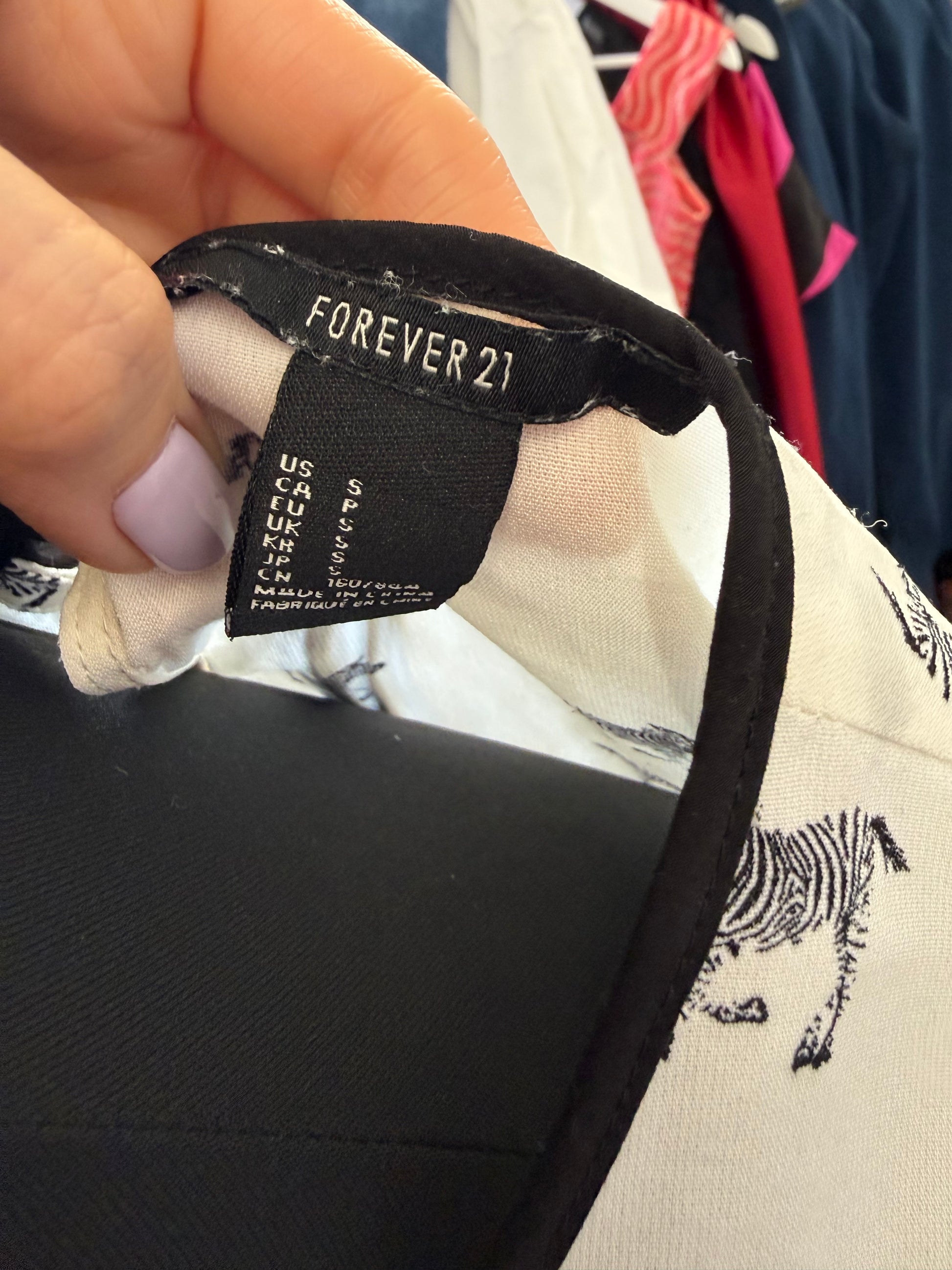 Forever 21 zebra print tie back blouse