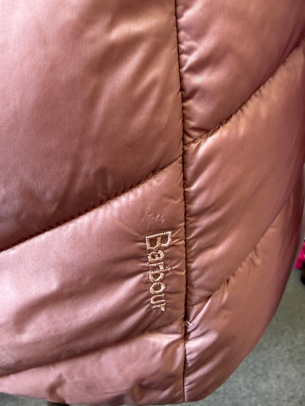 Barbour pale pink padded jacket