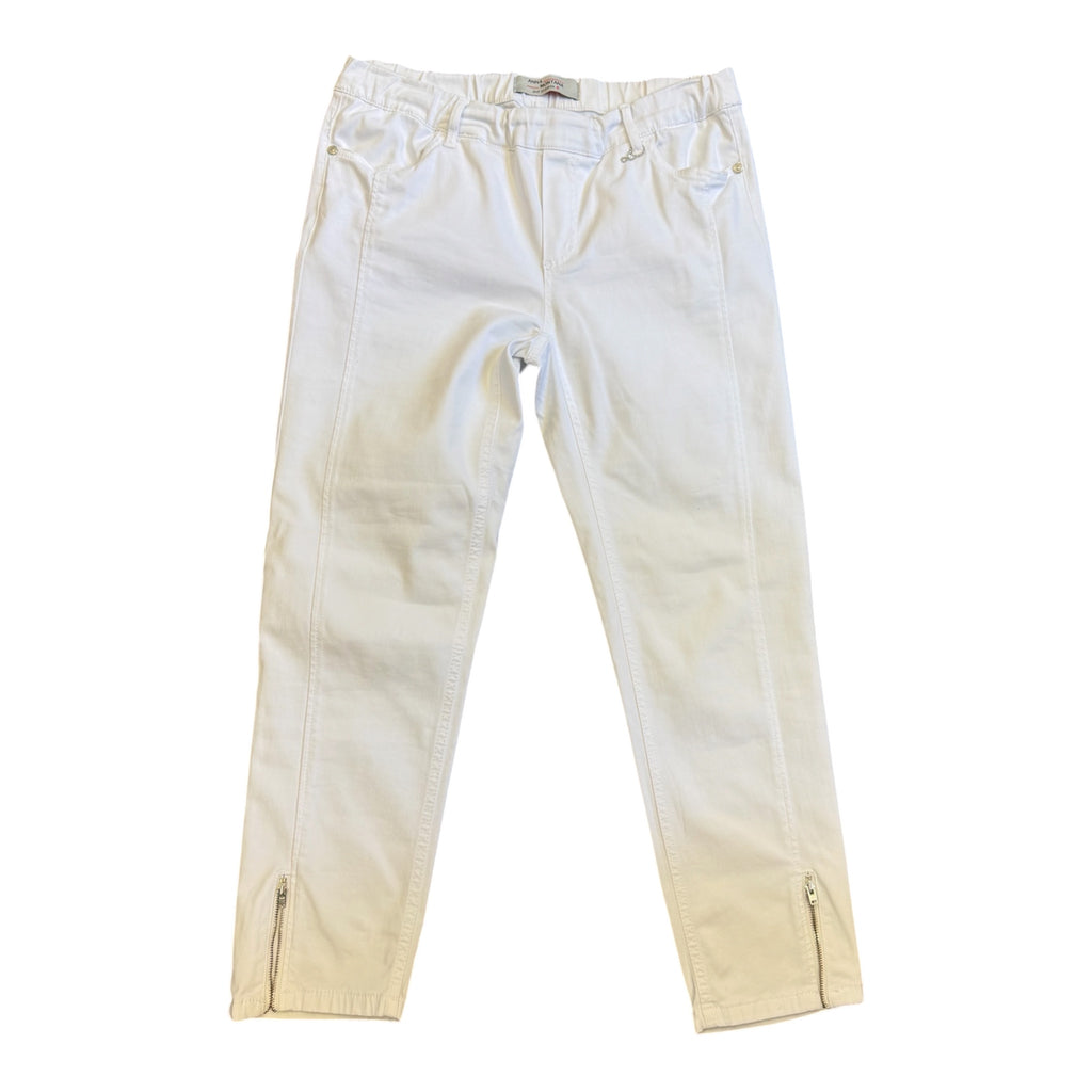 Anna Montana white crop zip bottom trousers