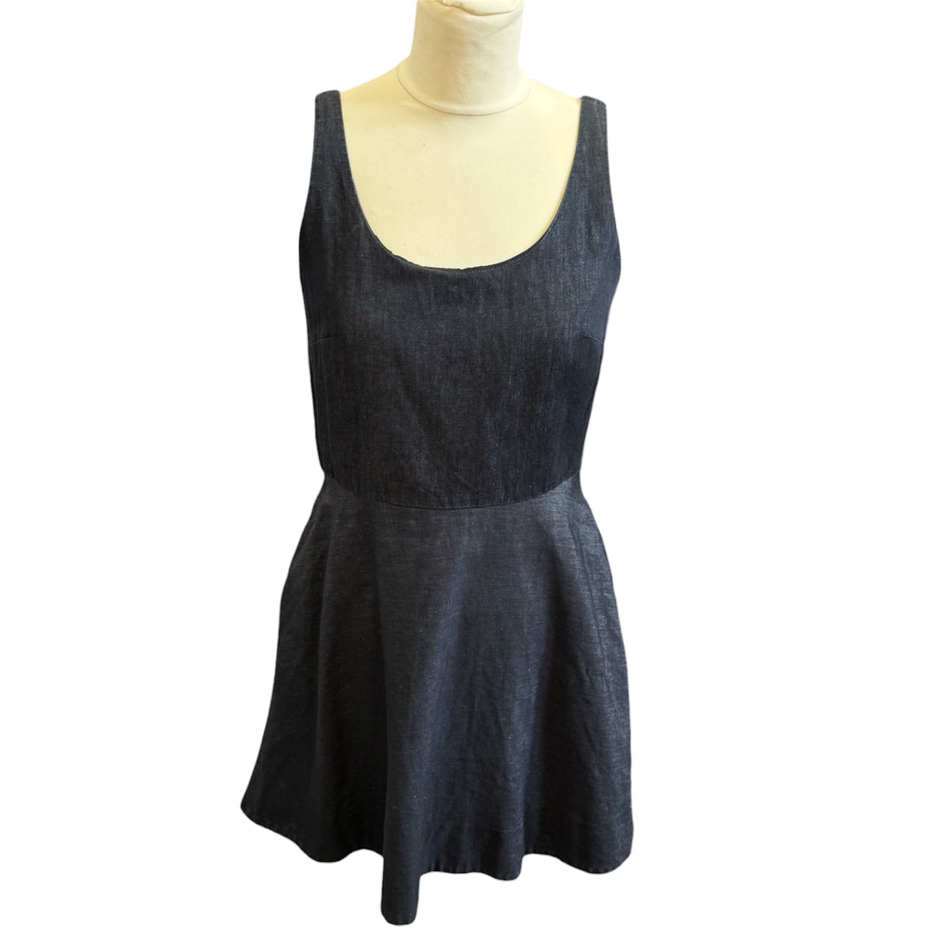 Gap denim look sleeveless skater skirt