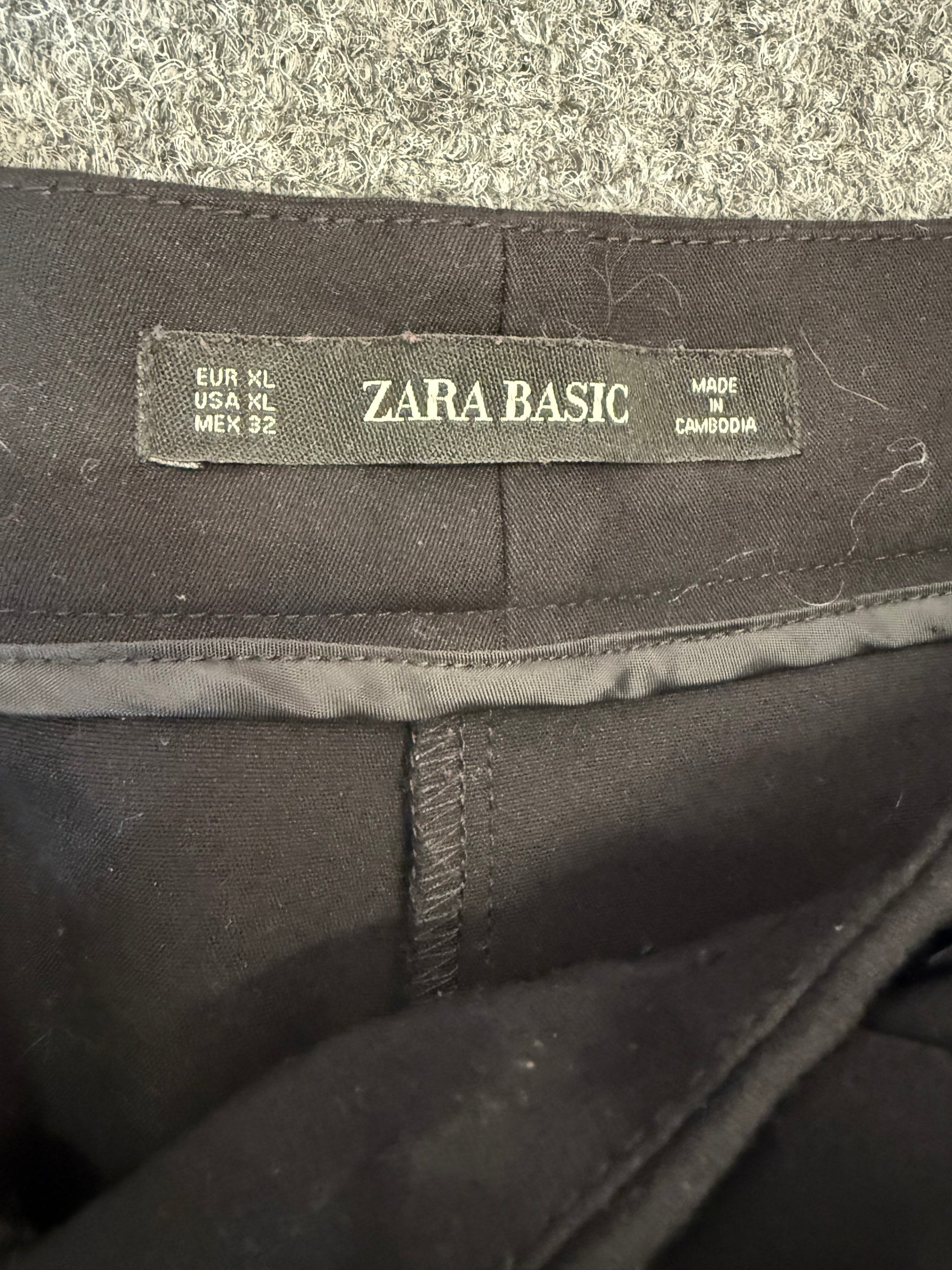 Zara black crochet bottom crop trousers