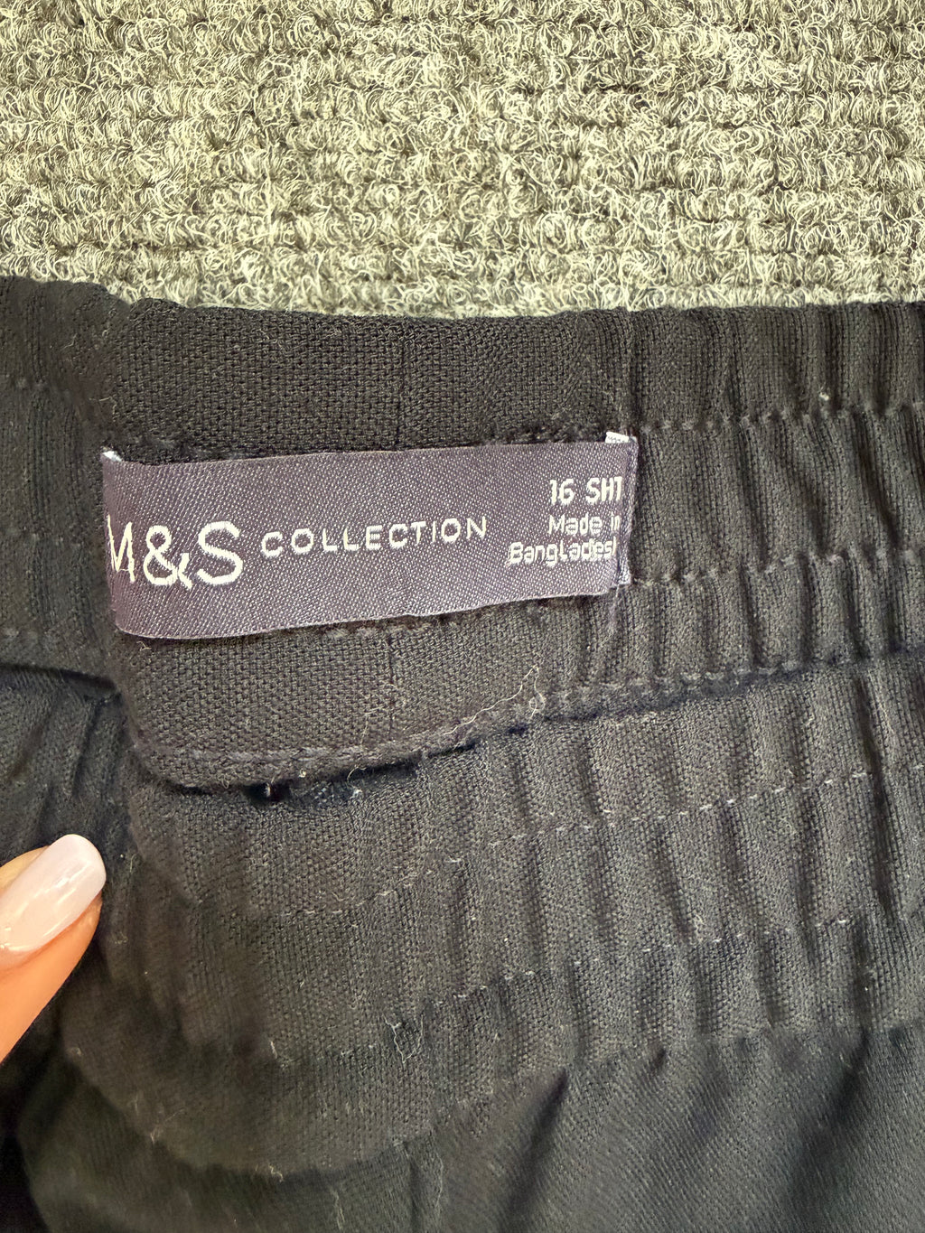 M&S black stripe detail wide leg trousers