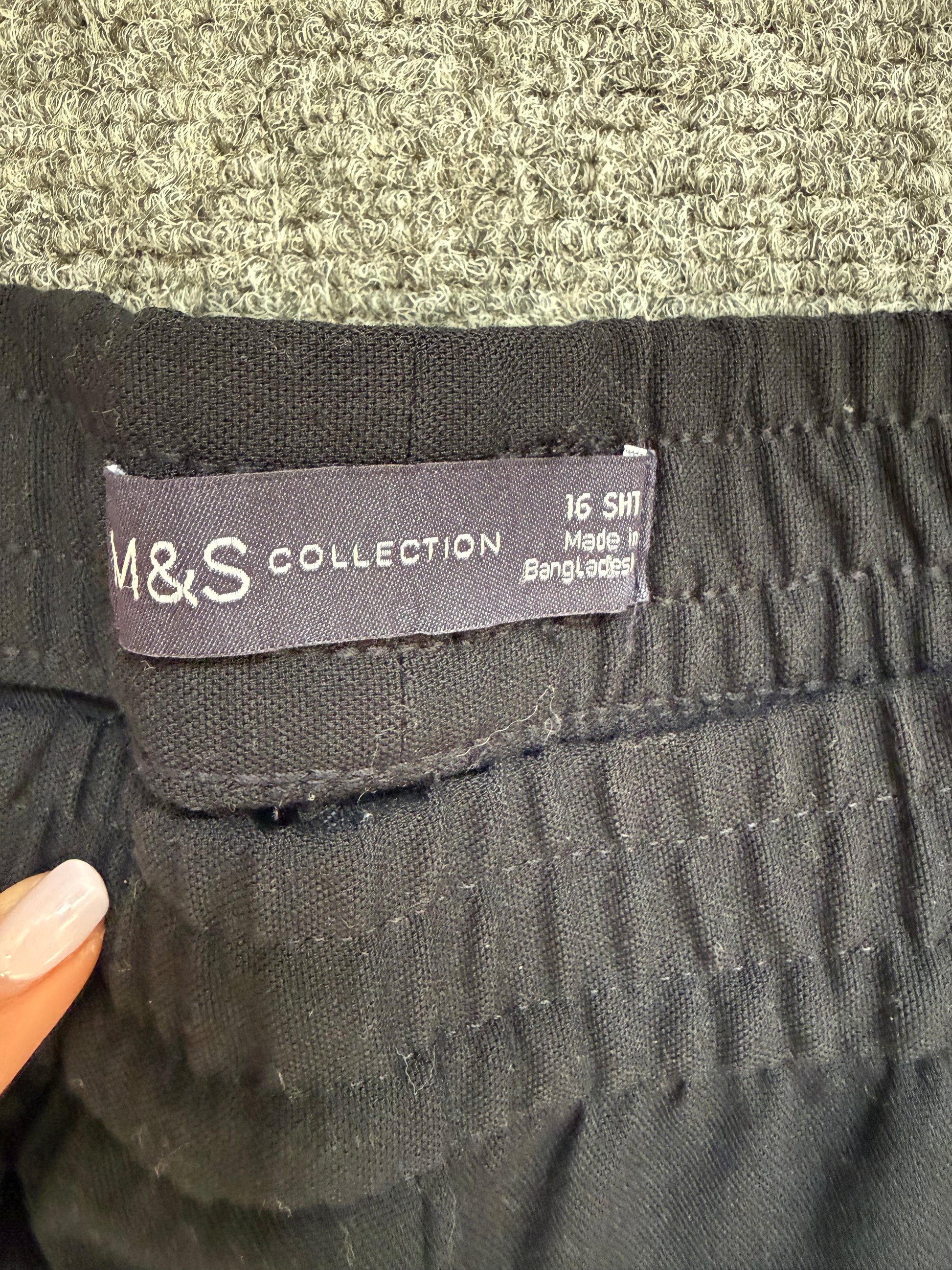 M&S black stripe detail wide leg trousers