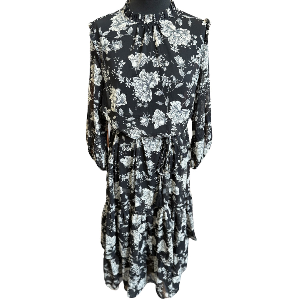 Joanna Hope sheer floral long sleeve dress