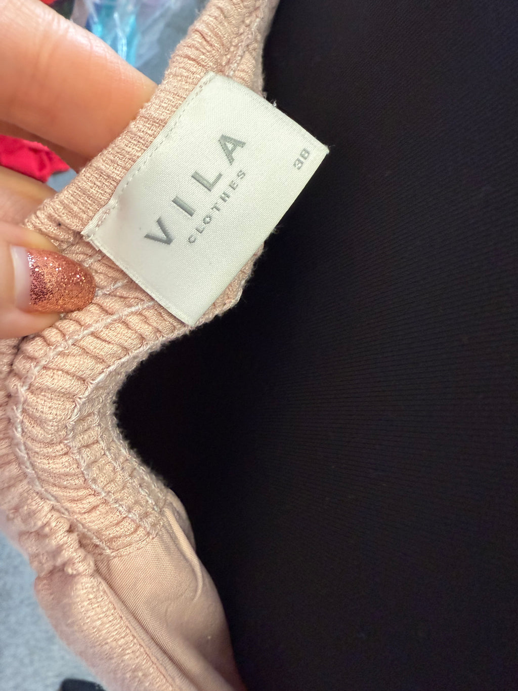 Vila Clothing pink button dress