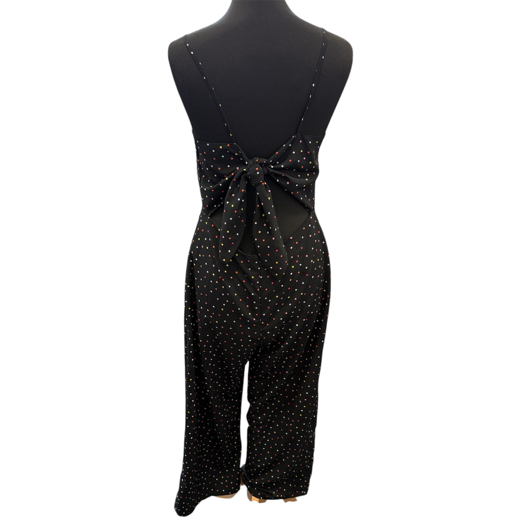 Topshop spot tie back wide leg crop jumpsuit