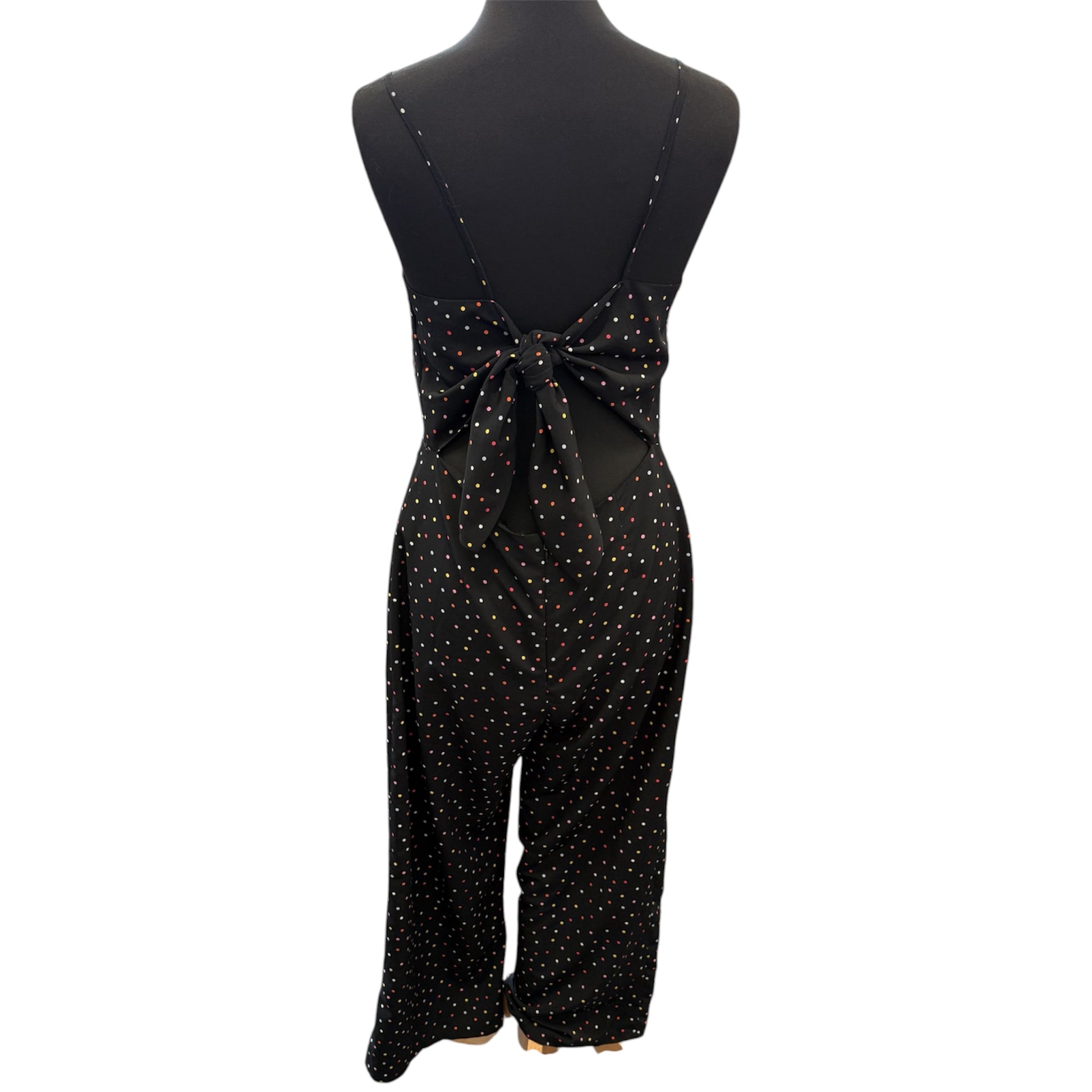 Topshop spot tie back wide leg crop jumpsuit