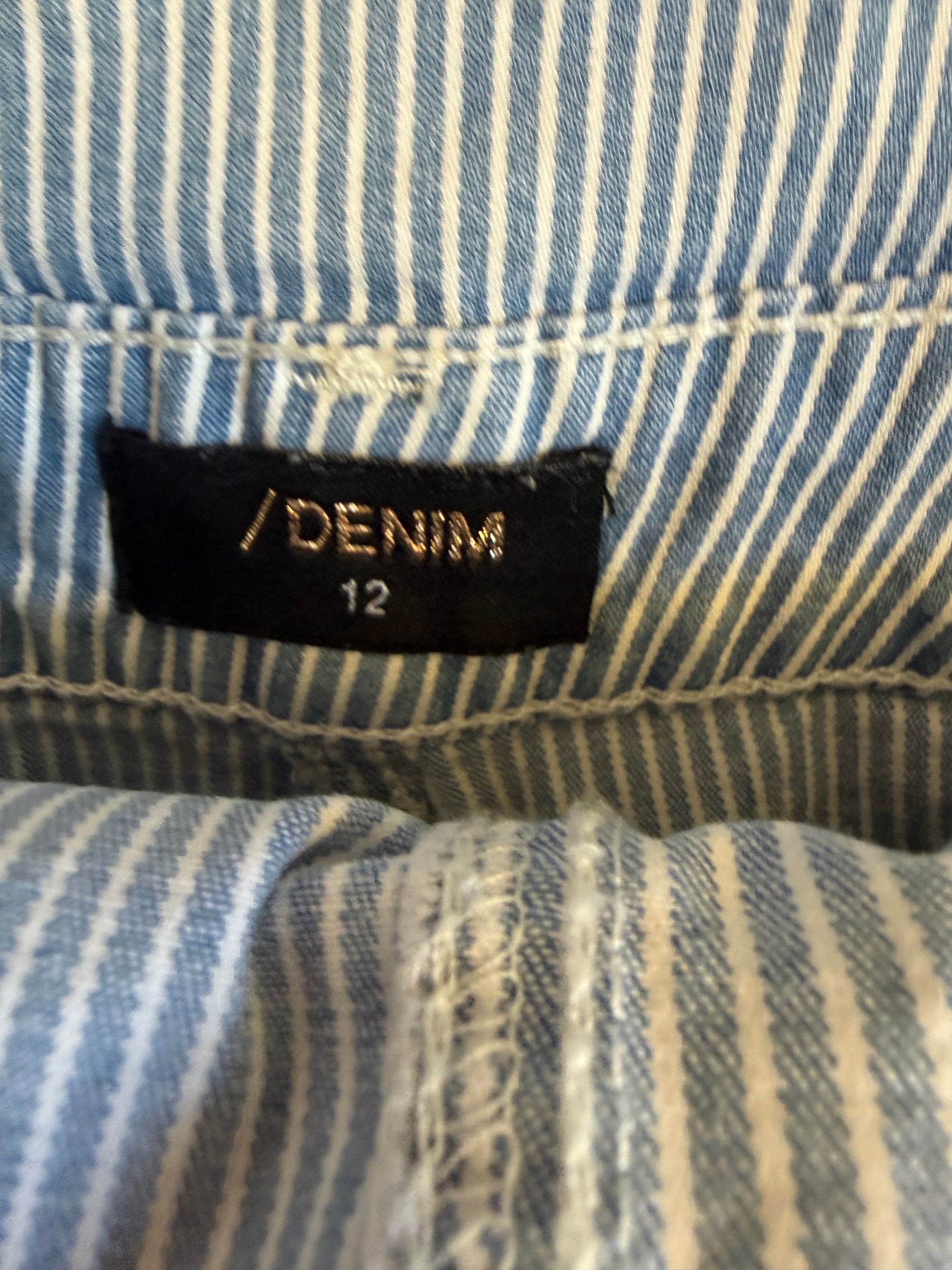 Denim stripe denim shorts dungarees