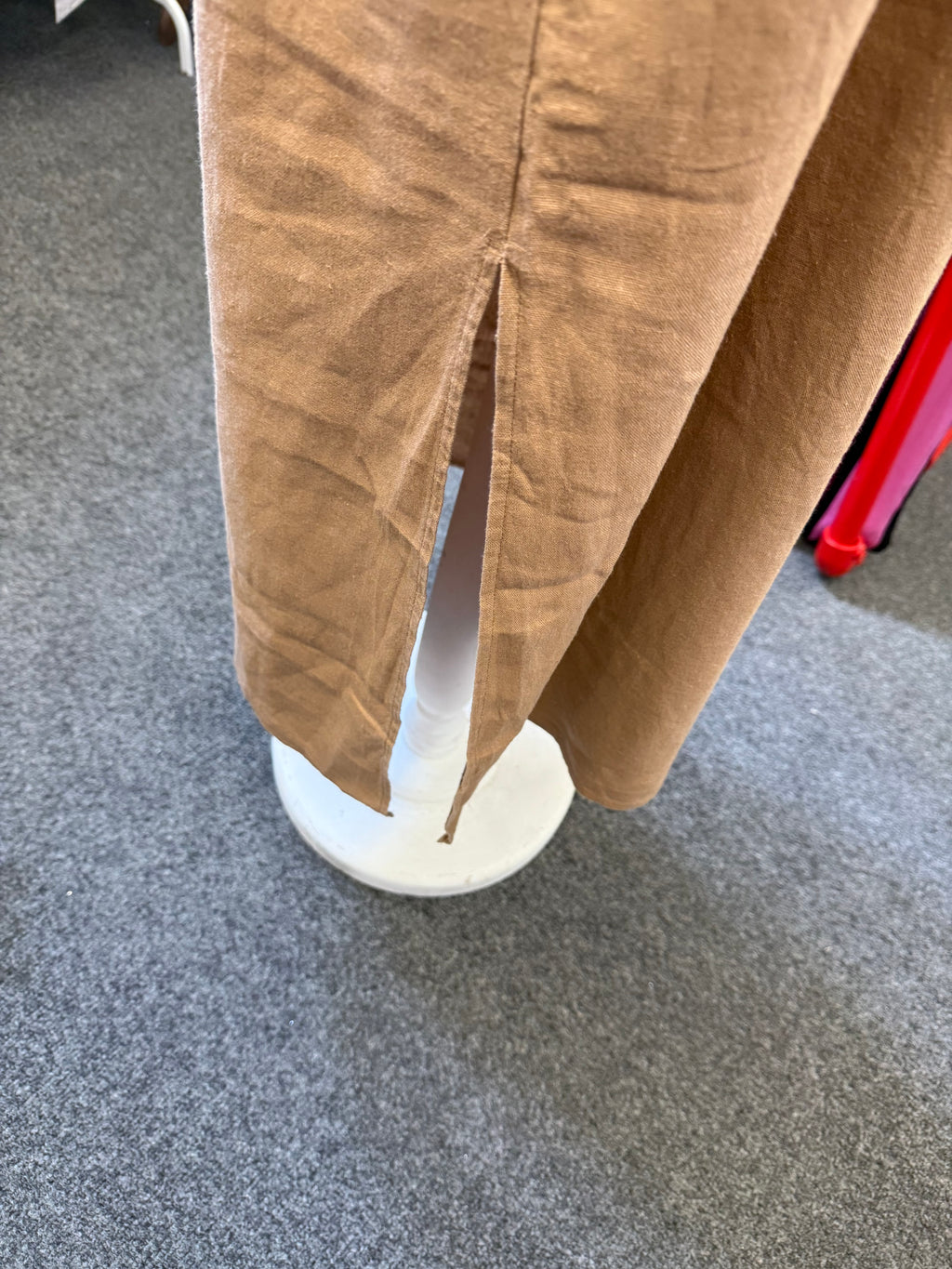 New Look linen blend brown midi dress