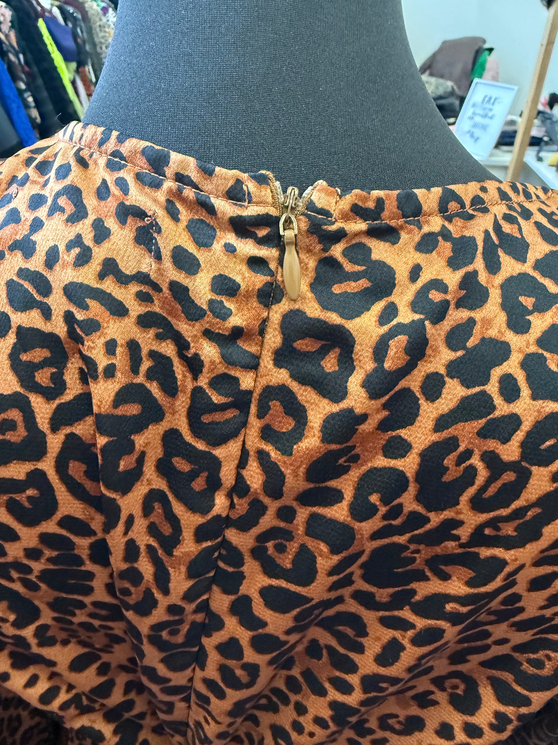 QED London animal print frill long sleeved dress