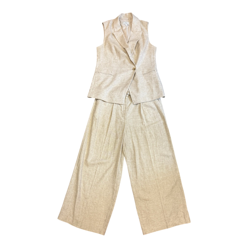 M&S beige waistcoat and trouser co-ord