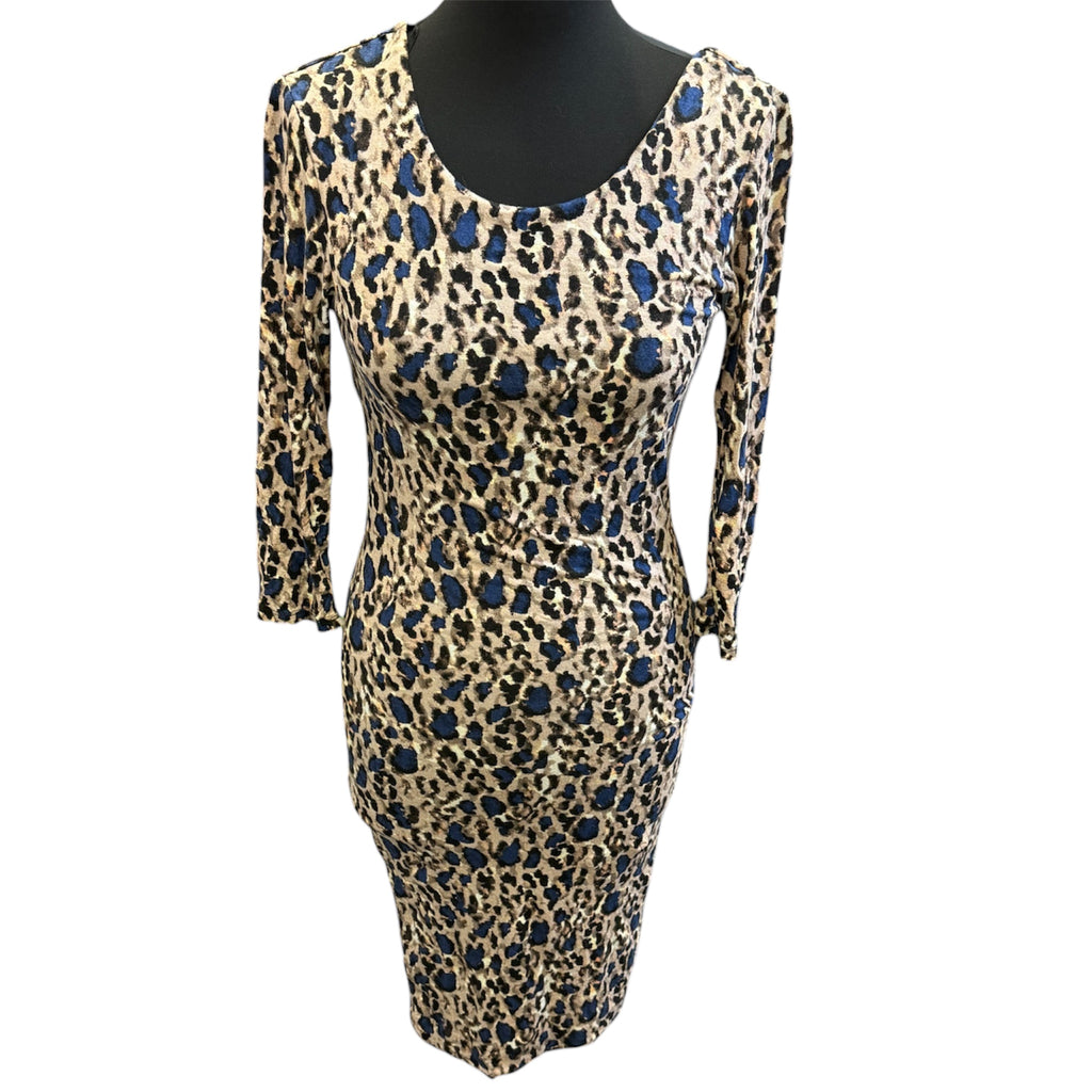 Miss Selfridge animal print backless dress