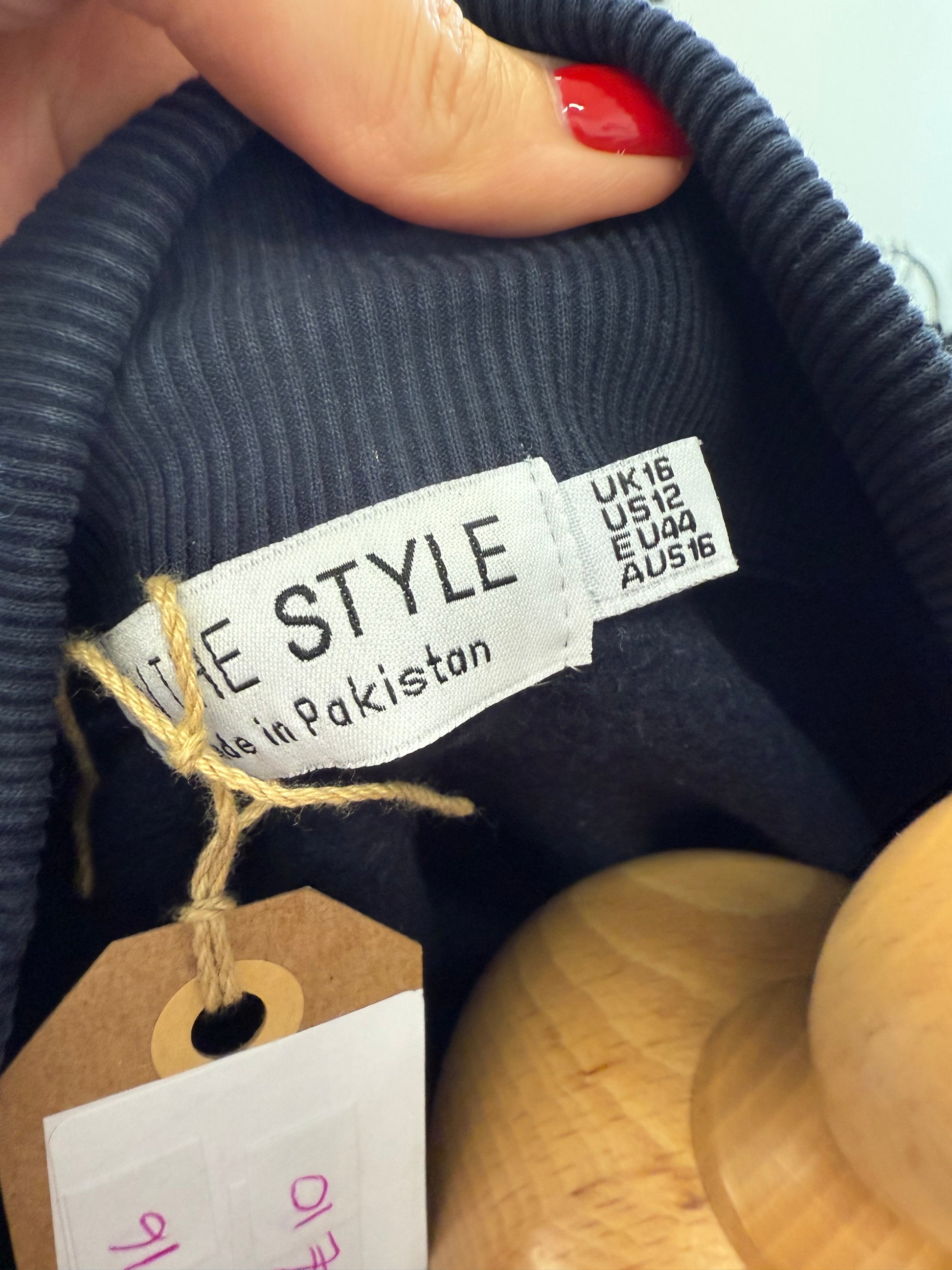 In The Style logo navy zip sweat