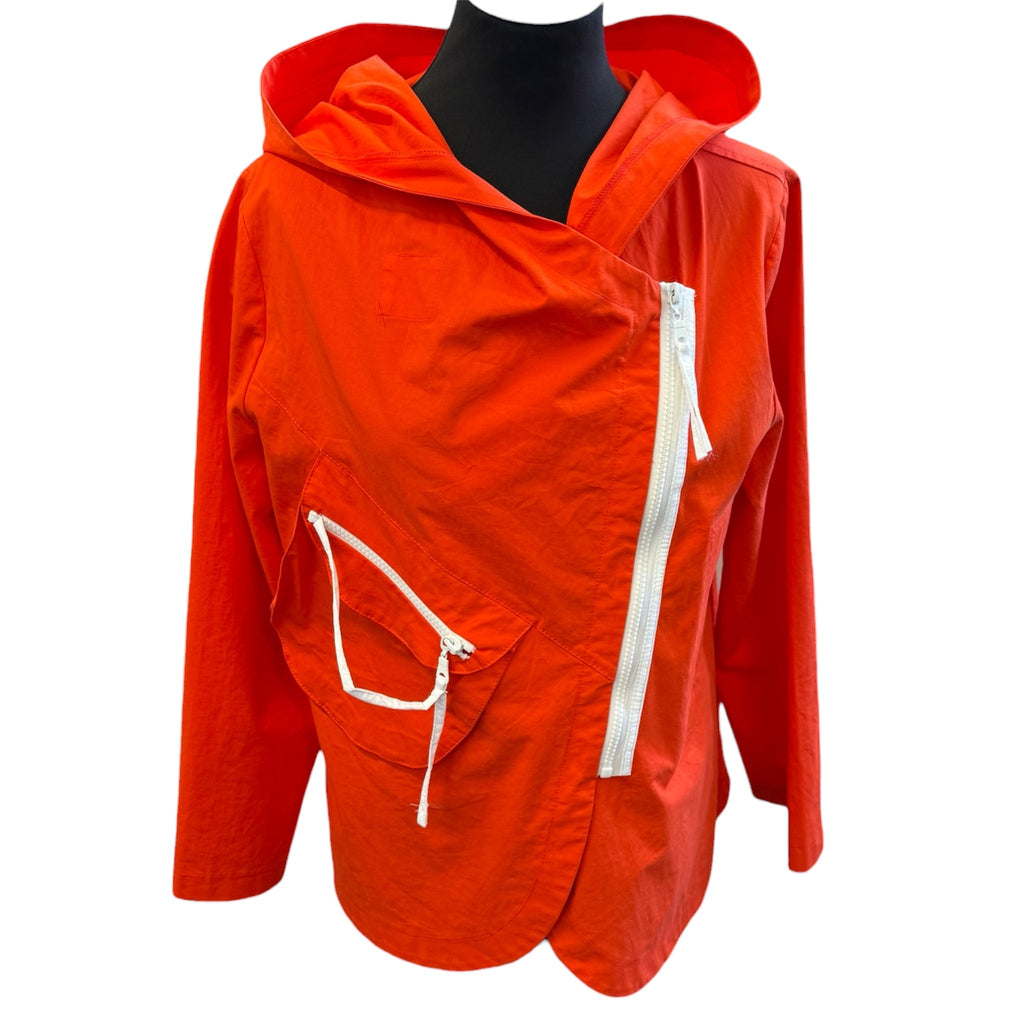 Inco red hooded lightweight jacket