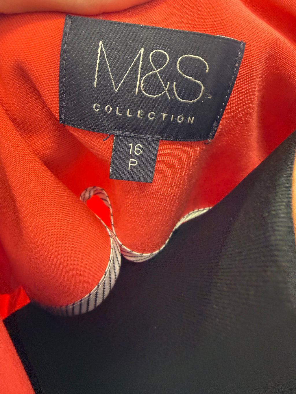 M&S ruffle sleeve coral blazer