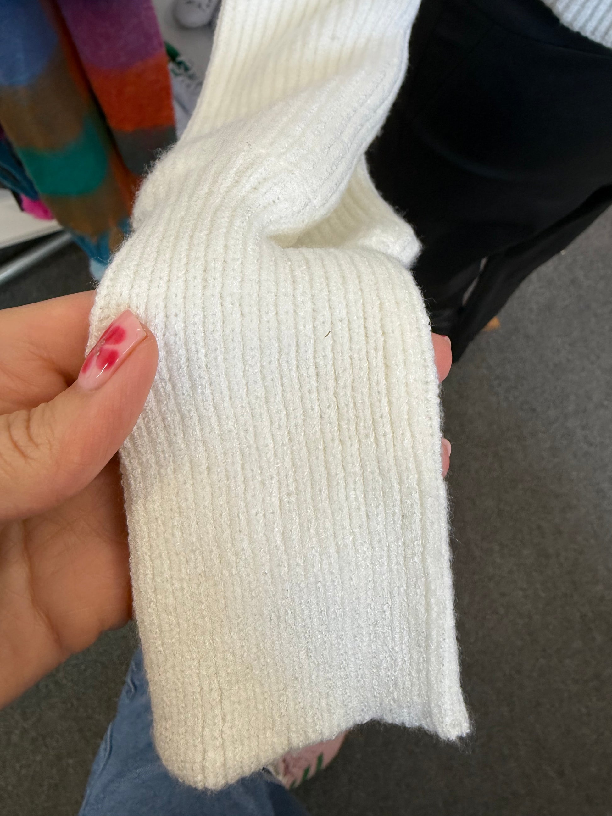 Nasty Gal cream crop roll neck jumper