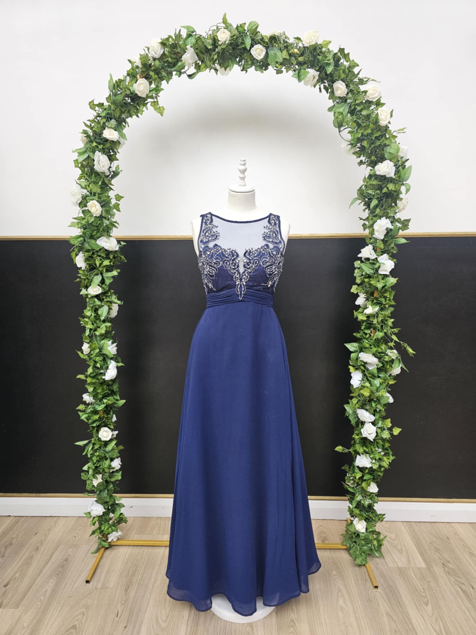 Navy embroidered top dress