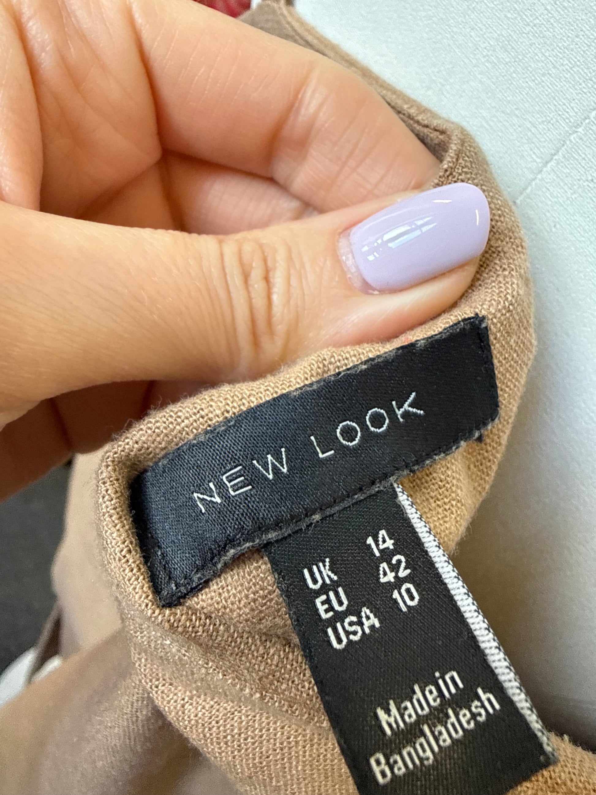 New Look linen blend brown midi dress