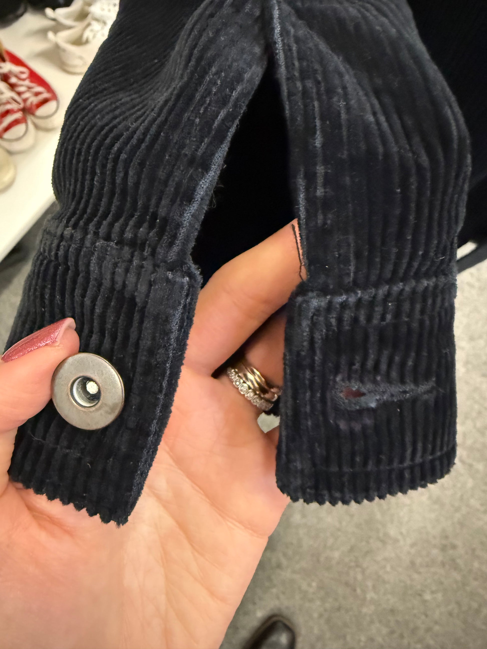 Zara black cord belted jacket