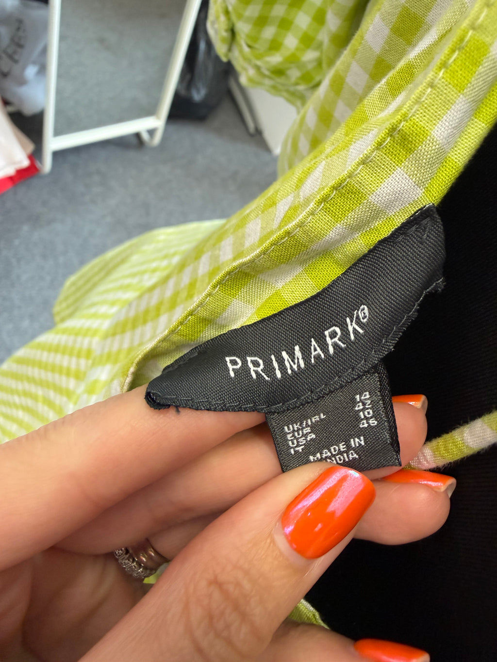 Primark pouffe sleeve gingham mini dress