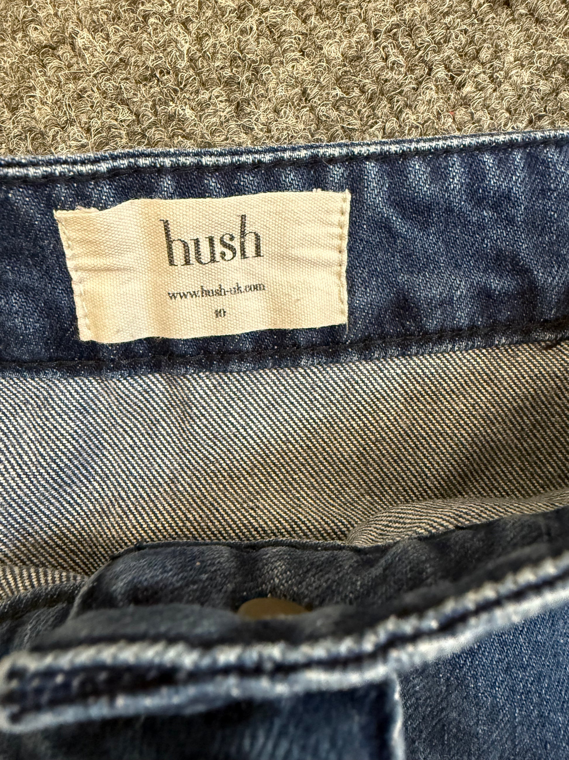 Hush button front denim skirt