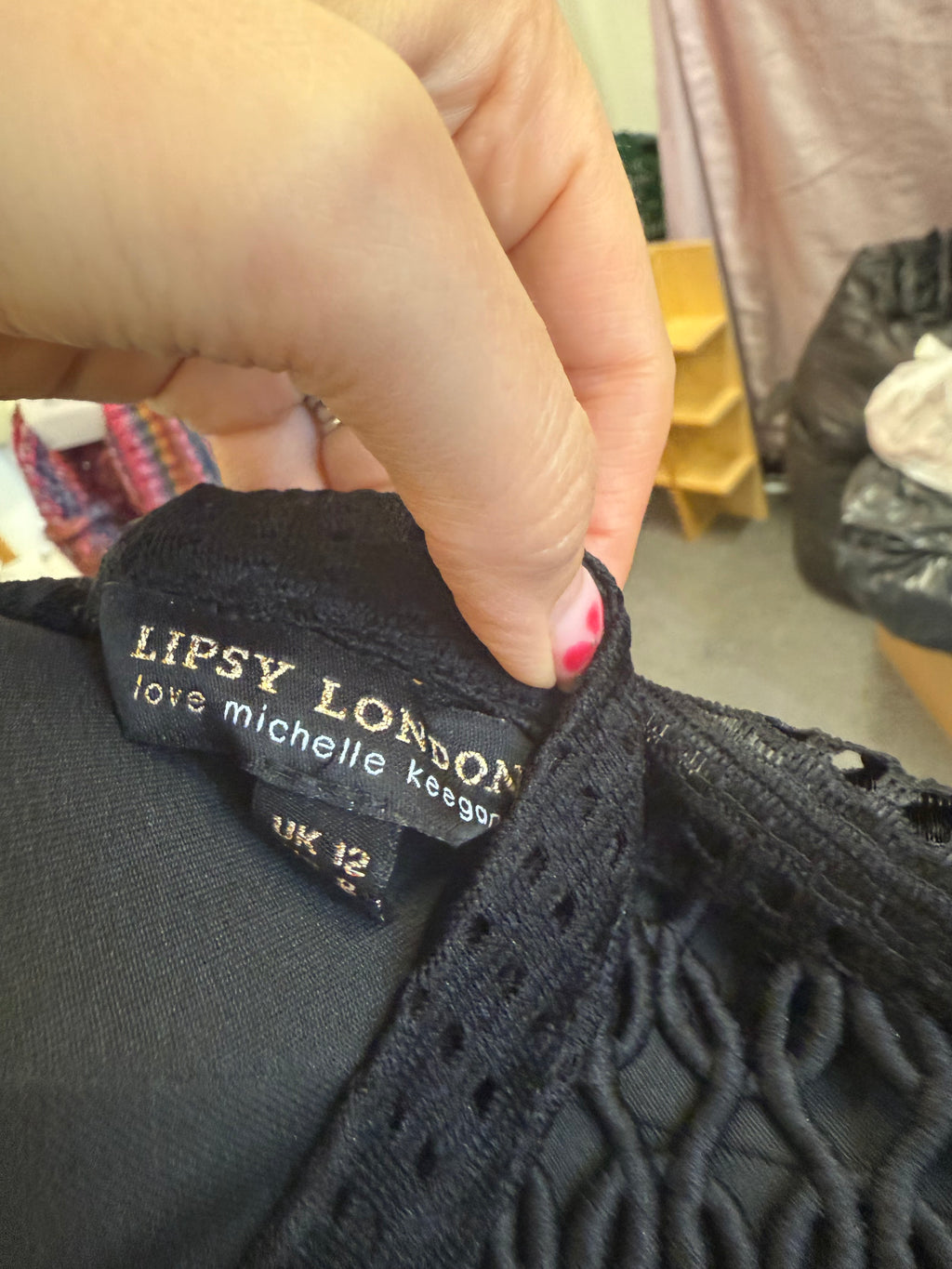 Lipsy black high neck lined occasion dress