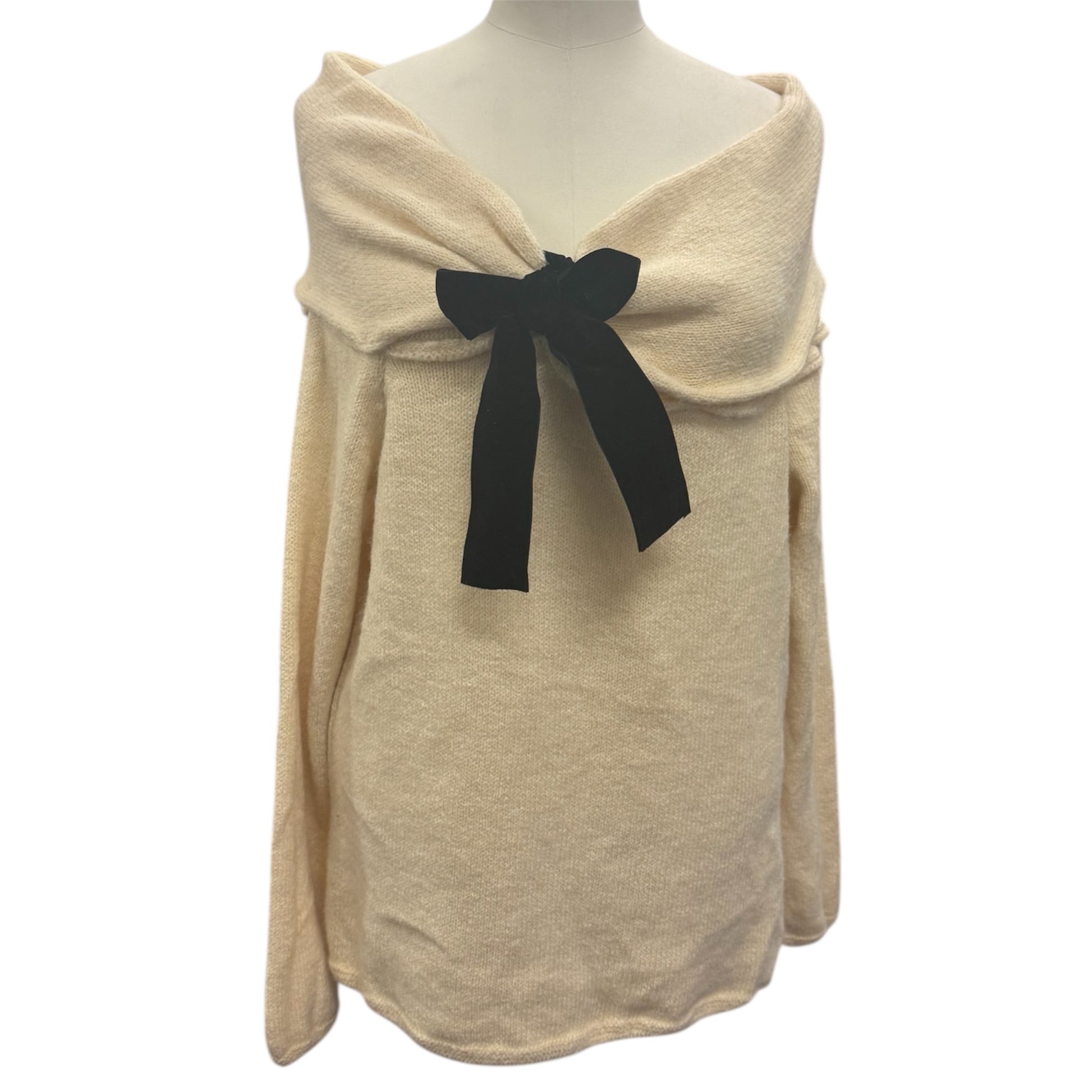 River Island bow detail off the shoulder jumper