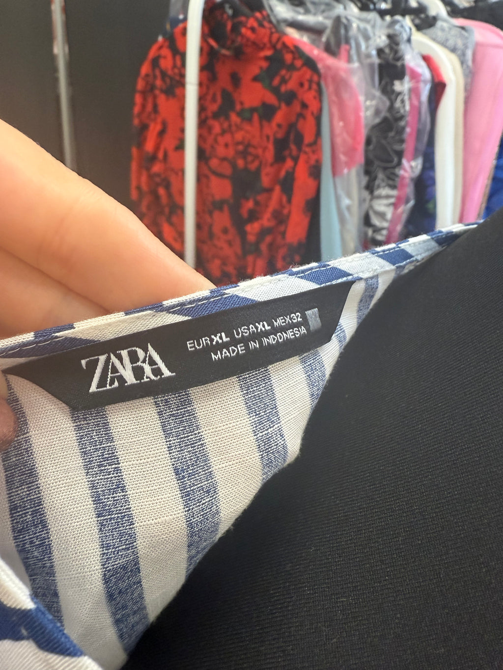 Zara stripe belted midi dress