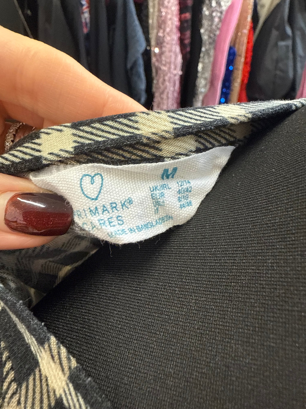 Primark check long sleeved skater style dress