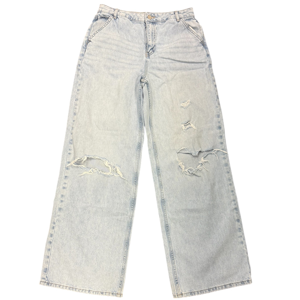 Primark wide leg rip pale blue jeans