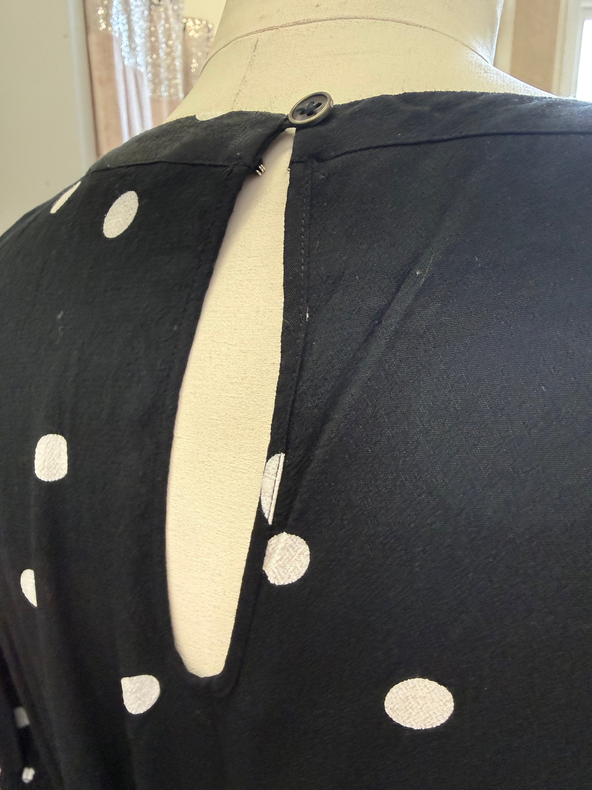 AnyDay black and white polka dot midi dress