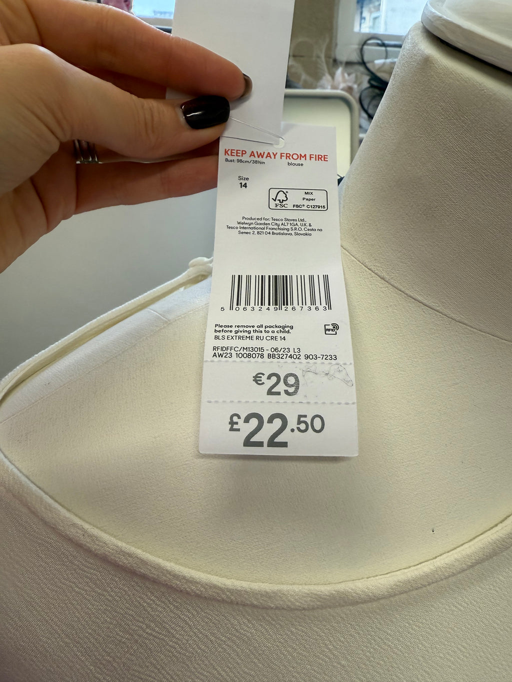 F&F white frill top