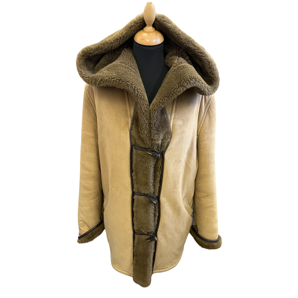 Vintage brown toggle hooded coat