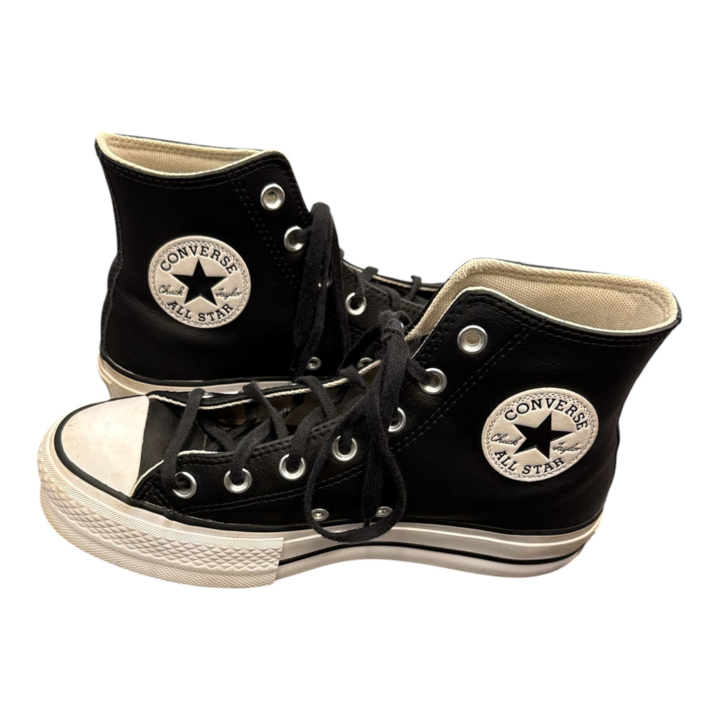 Converse high top platform black trainers