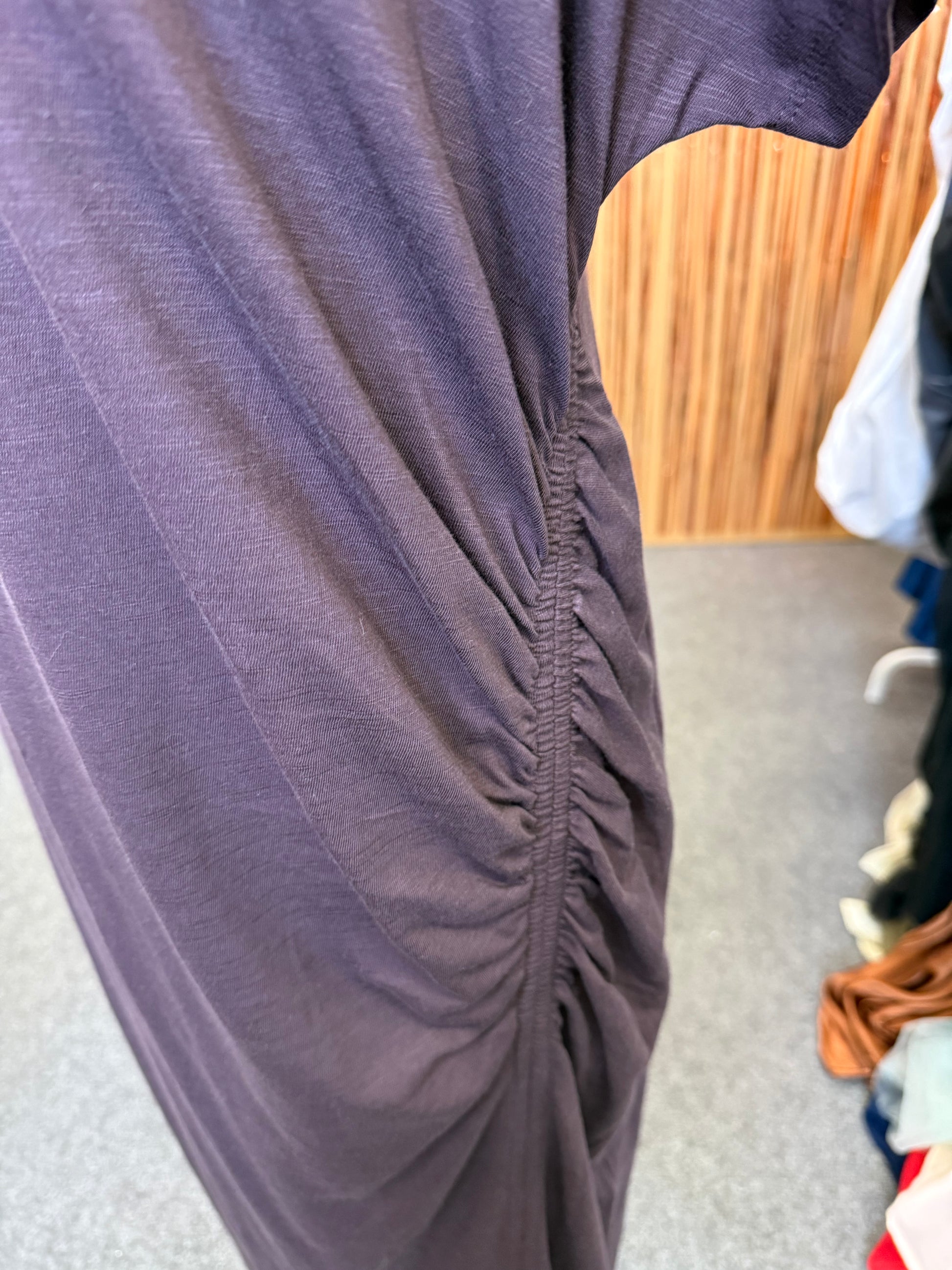 M&S round neck rusche side midi t-shirt dress