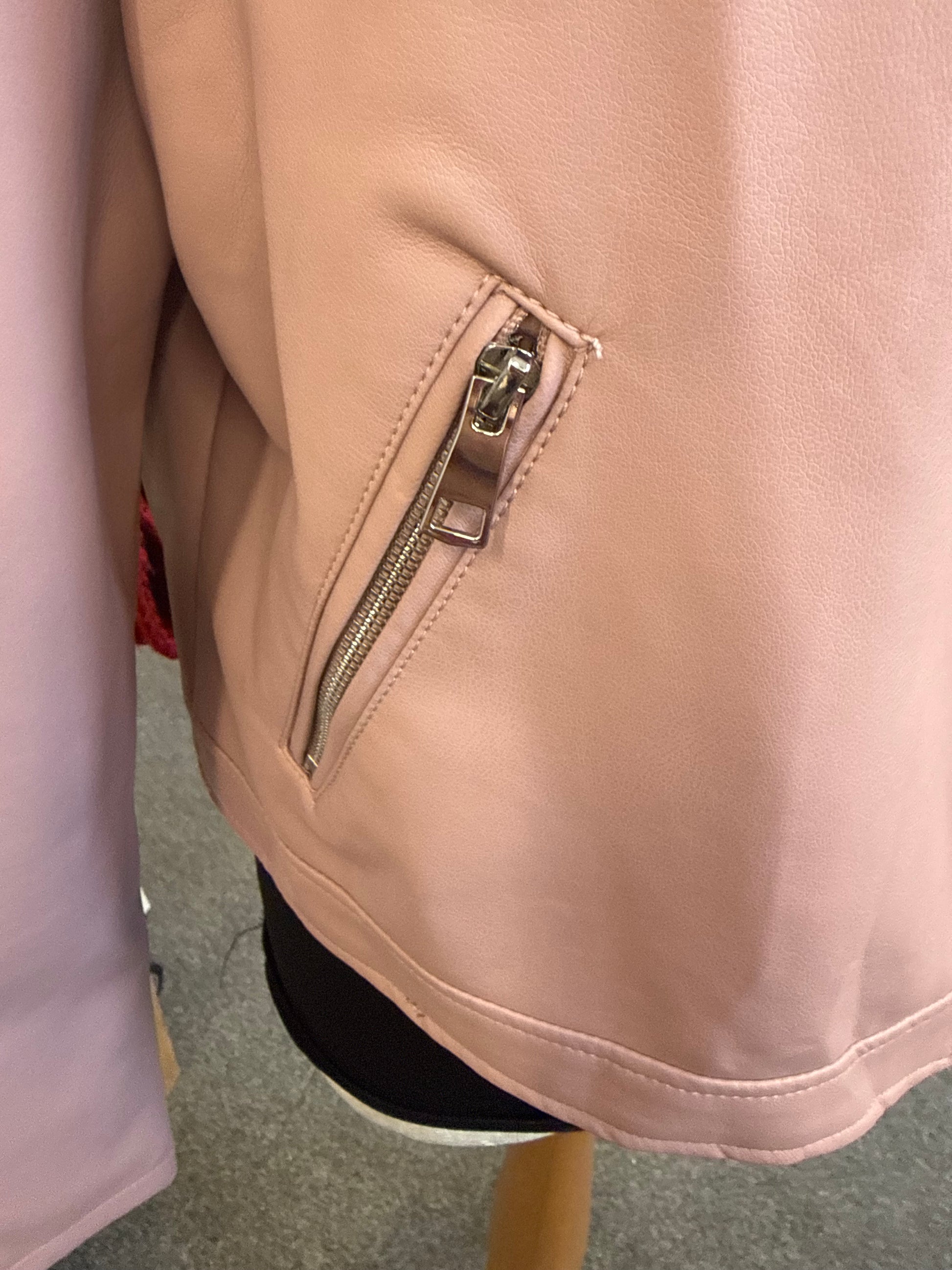 Primark pink faux leather biker jacket