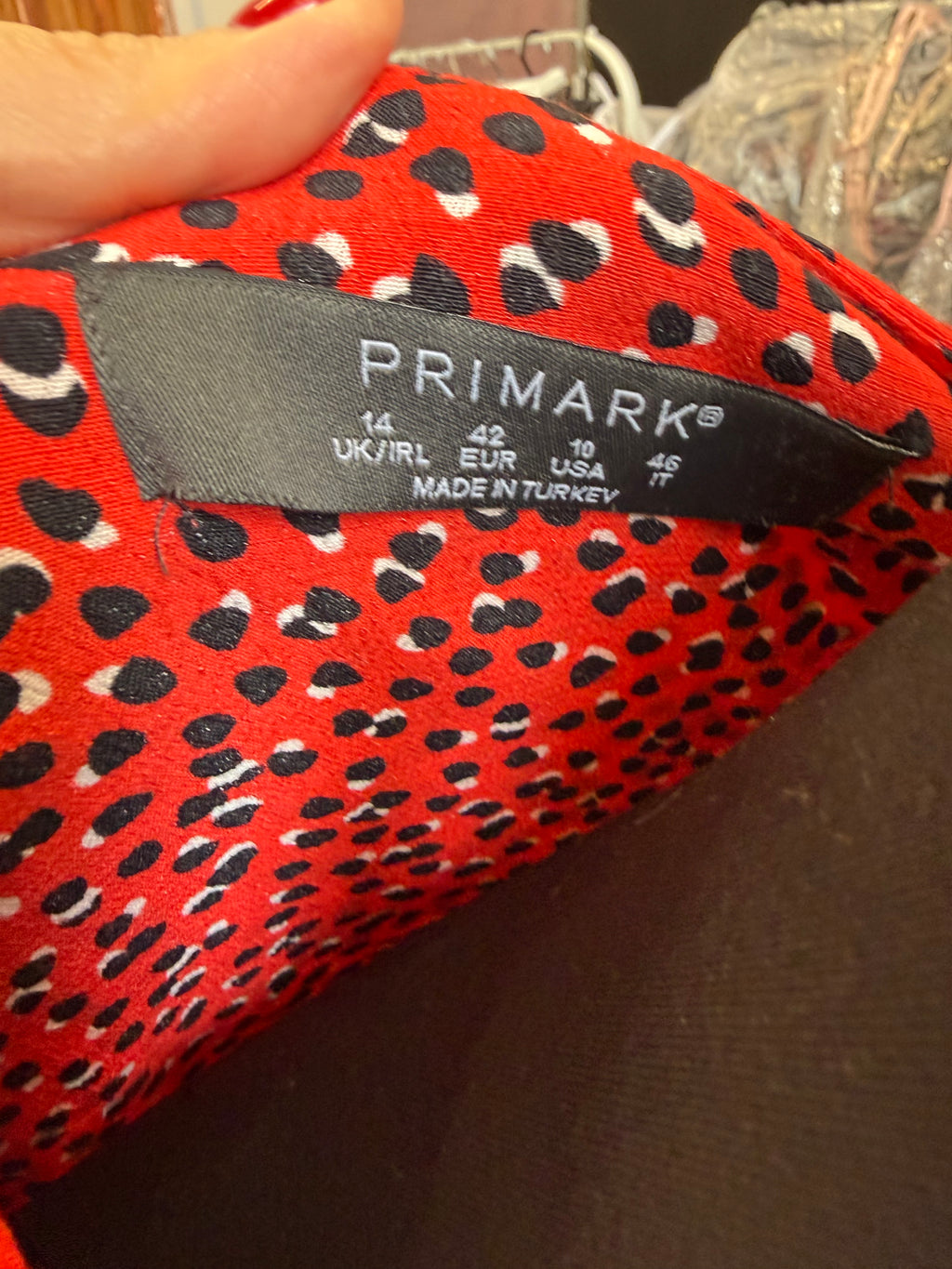 Primark red animal print long sleeved maxi dress