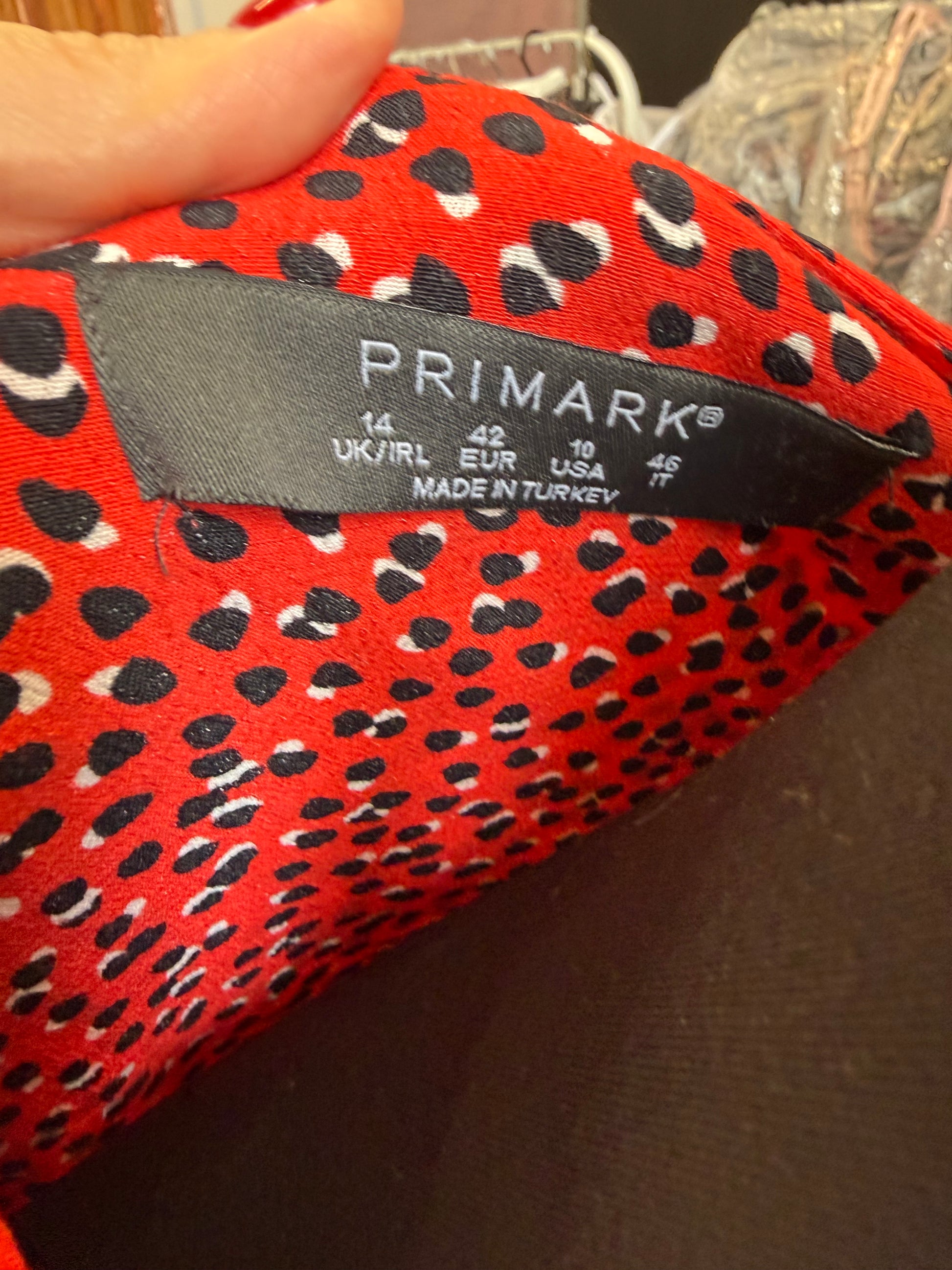Primark red animal print long sleeved maxi dress
