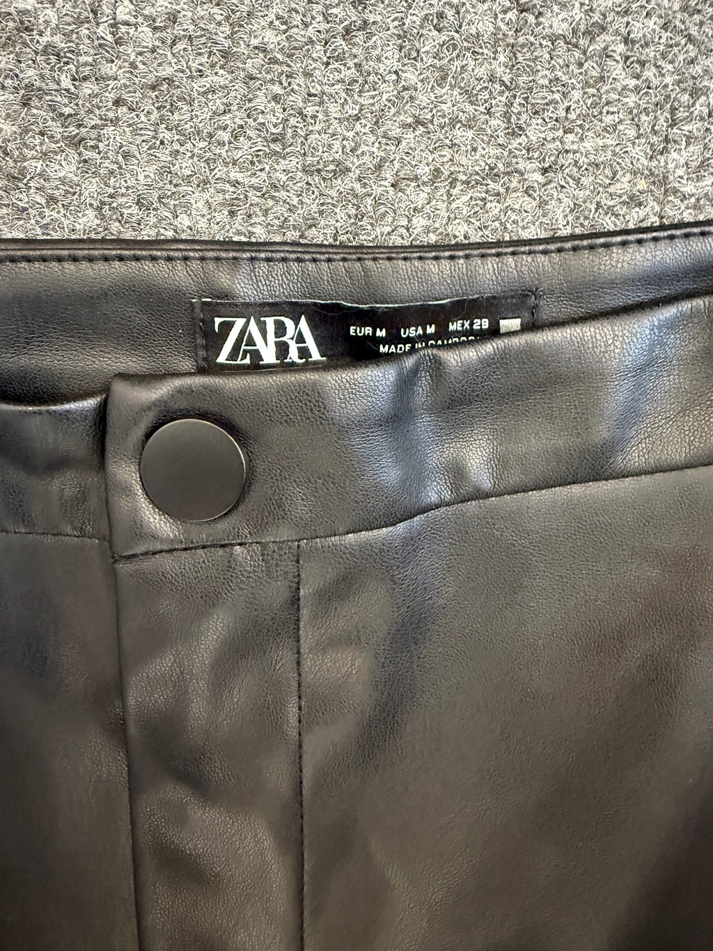 Zara faux leather zip bottom slim fit trousers