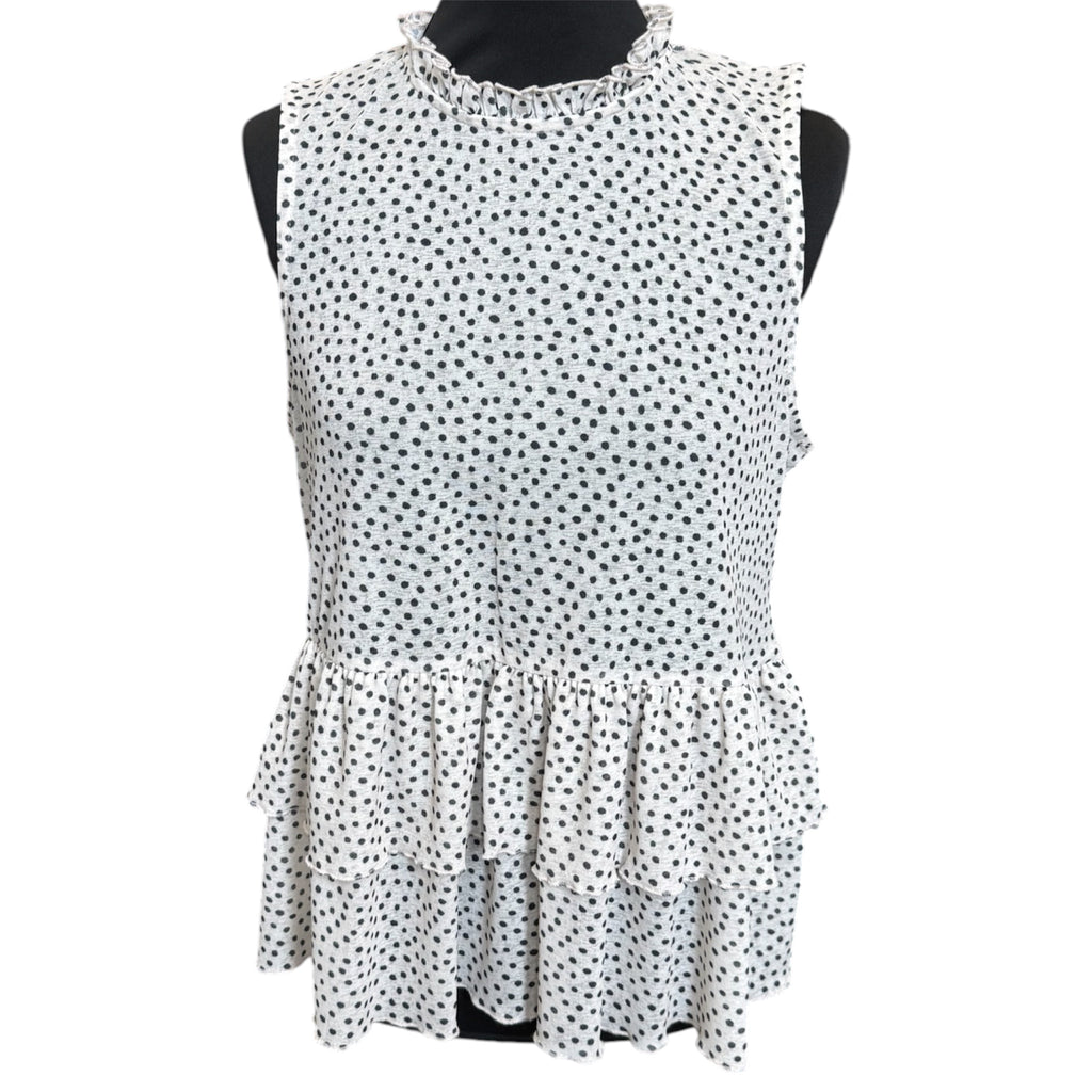 George polka dot high neck sleeveless blouse