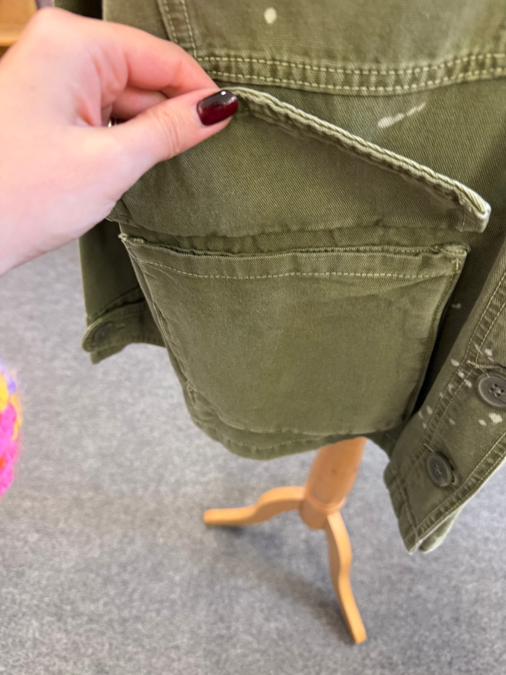 Zara khaki oversize distressed look jacket
