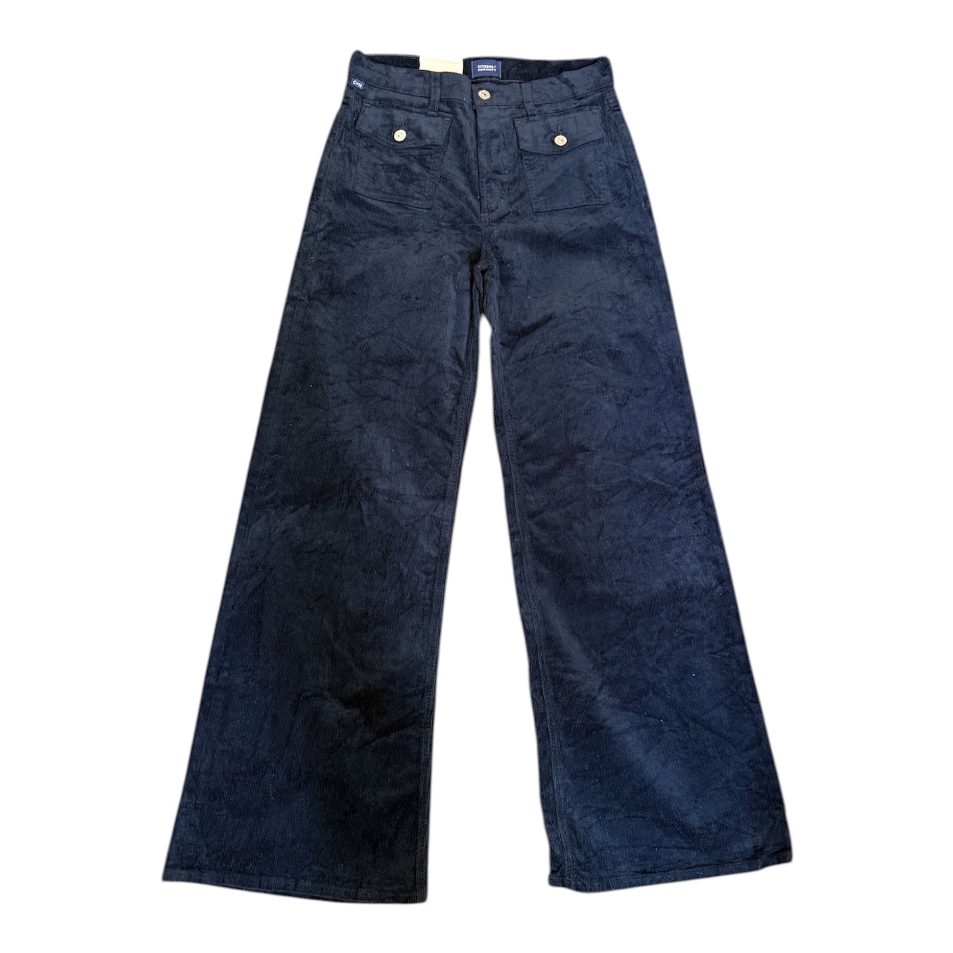 Citizens of Humanity high waisted navy wide leg cords