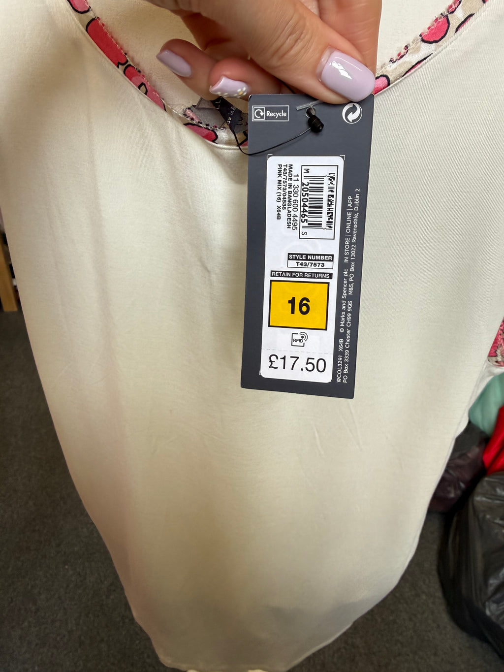 M&S animal print front pink sleeveless top