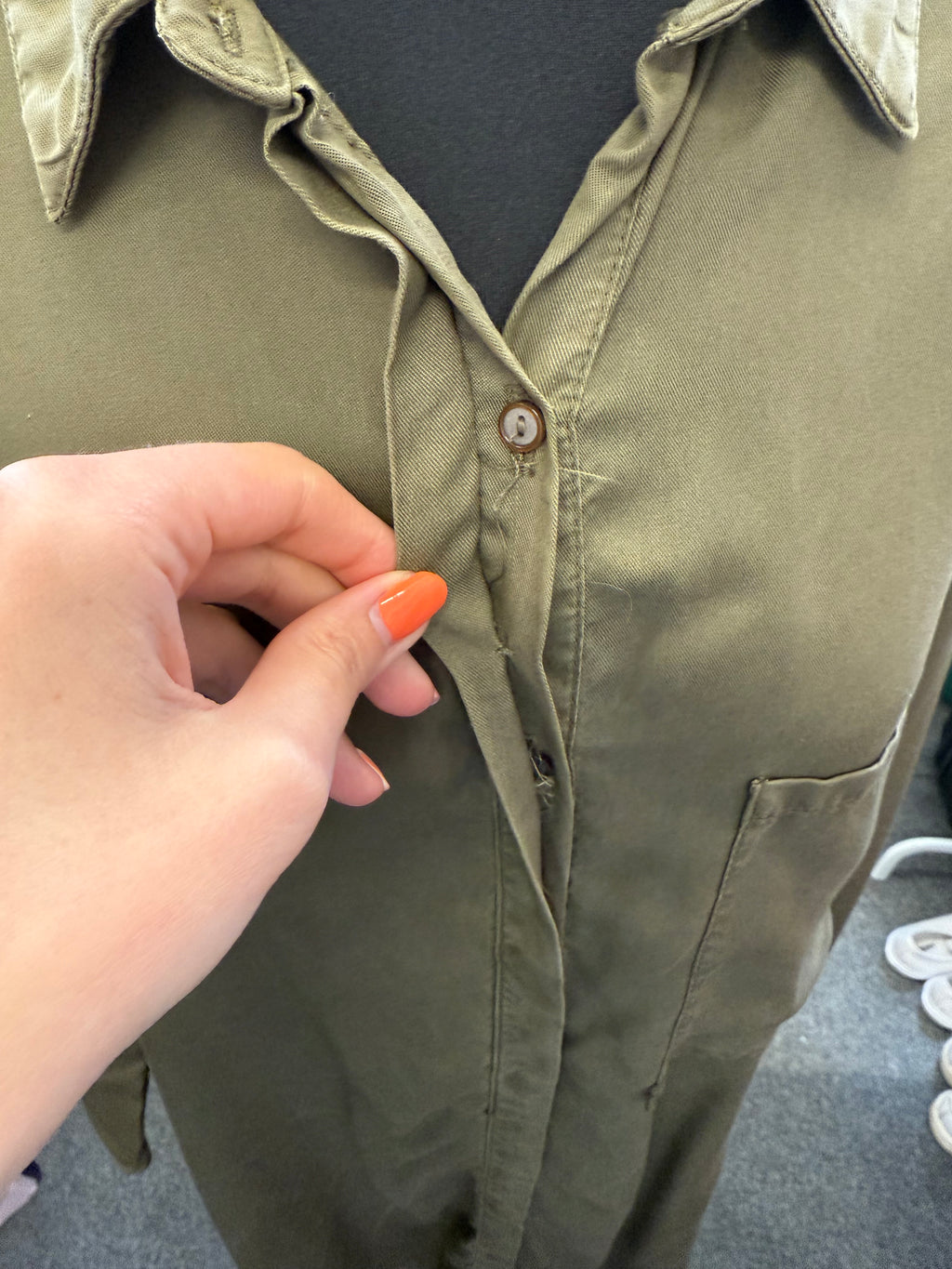 Zara khaki longline shirt